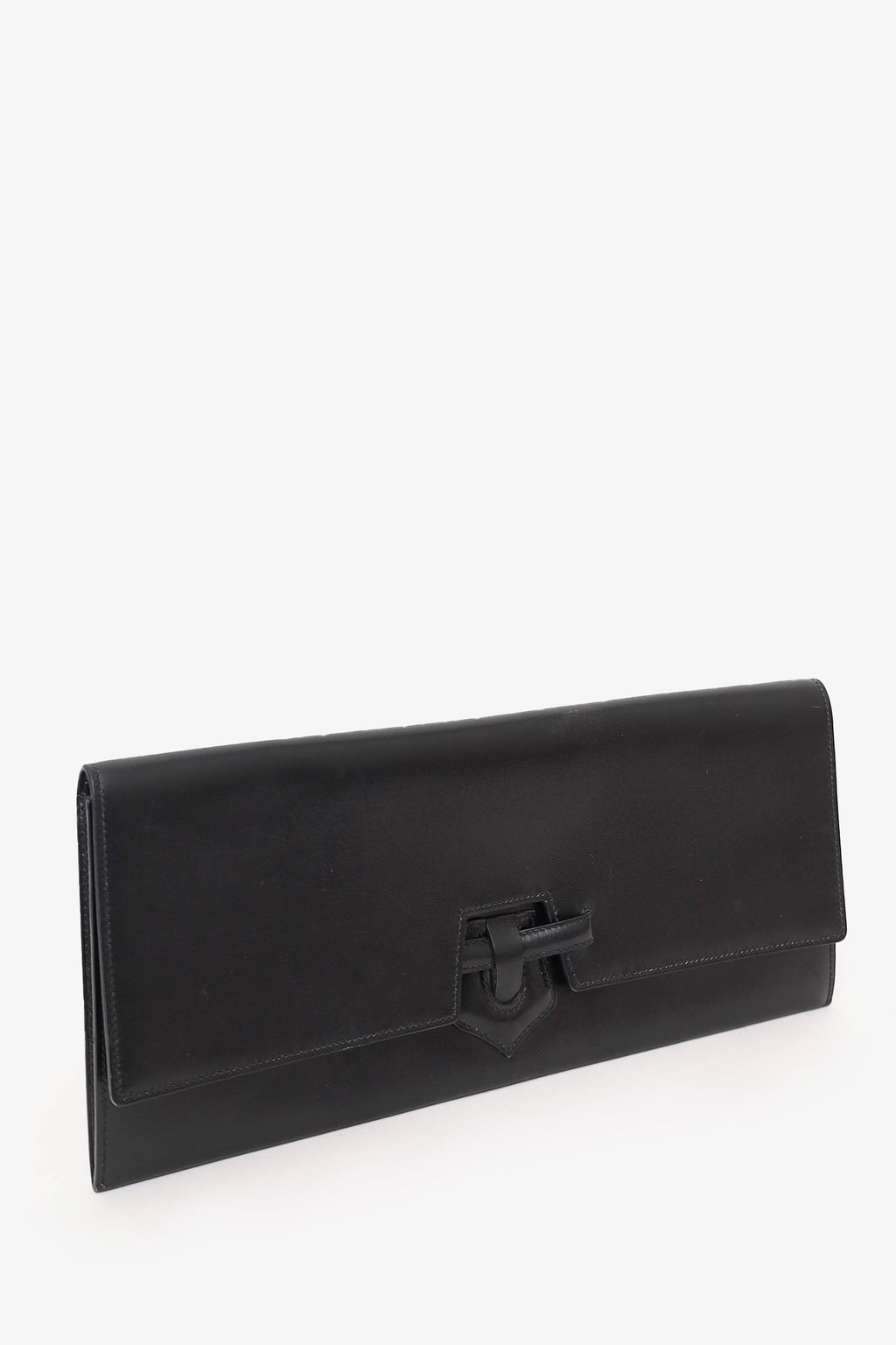 Hermès 2006 Black Chamonix Leather Maharani Clutch