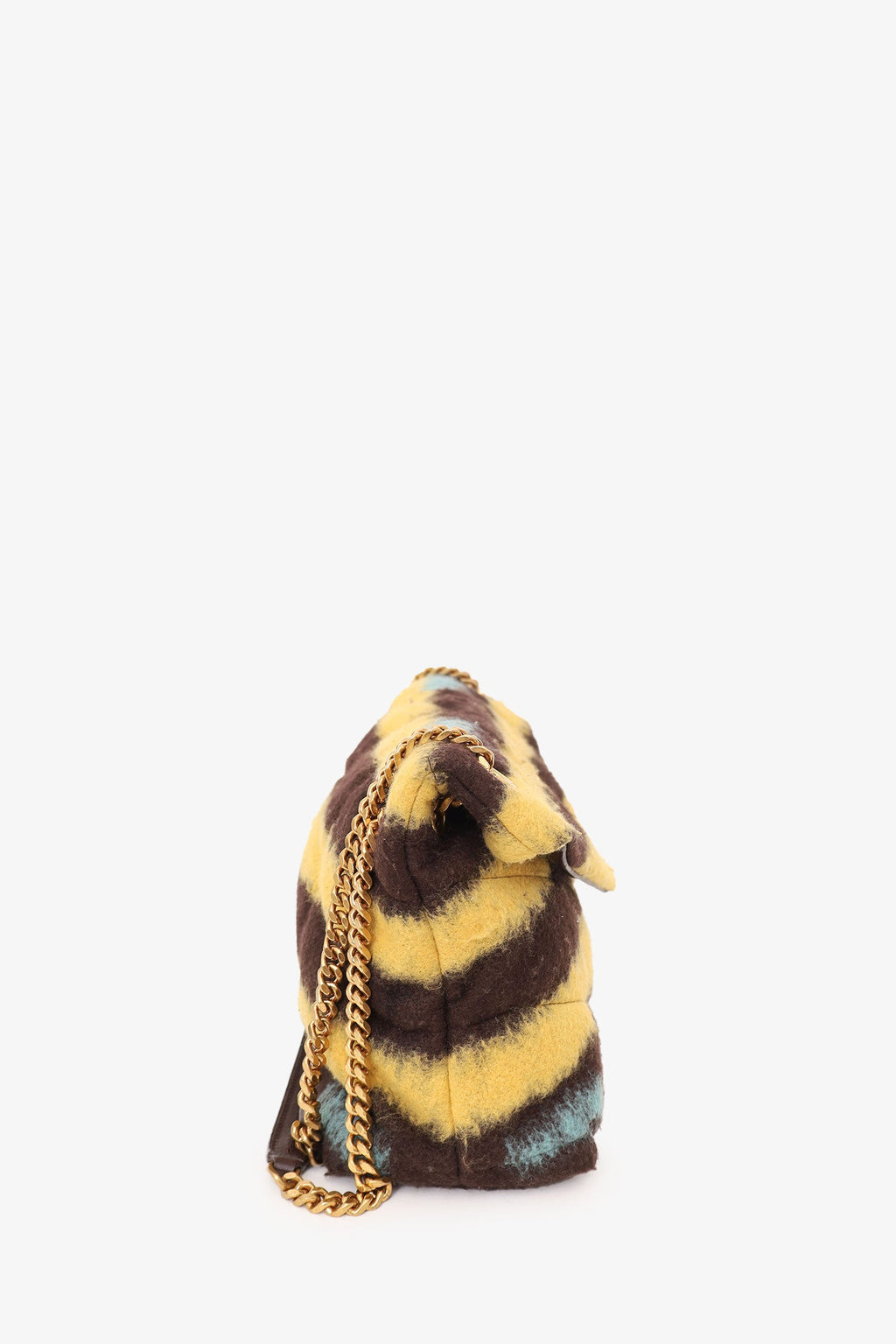 Saint Laurent Brown/Yellow Wool Small Loulou Shoulder Bag