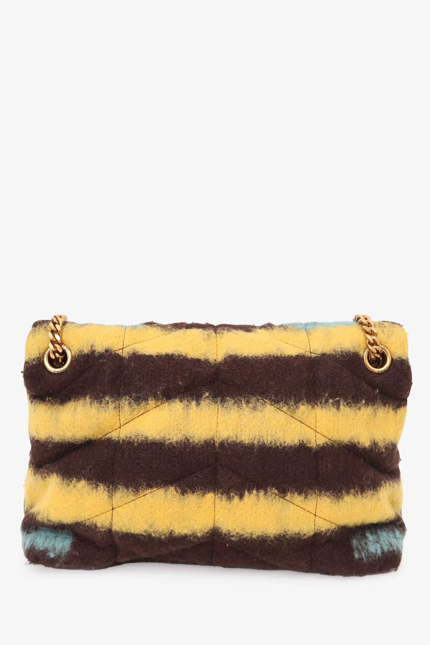 Saint Laurent Brown/Yellow Wool Small Loulou Shoulder Bag