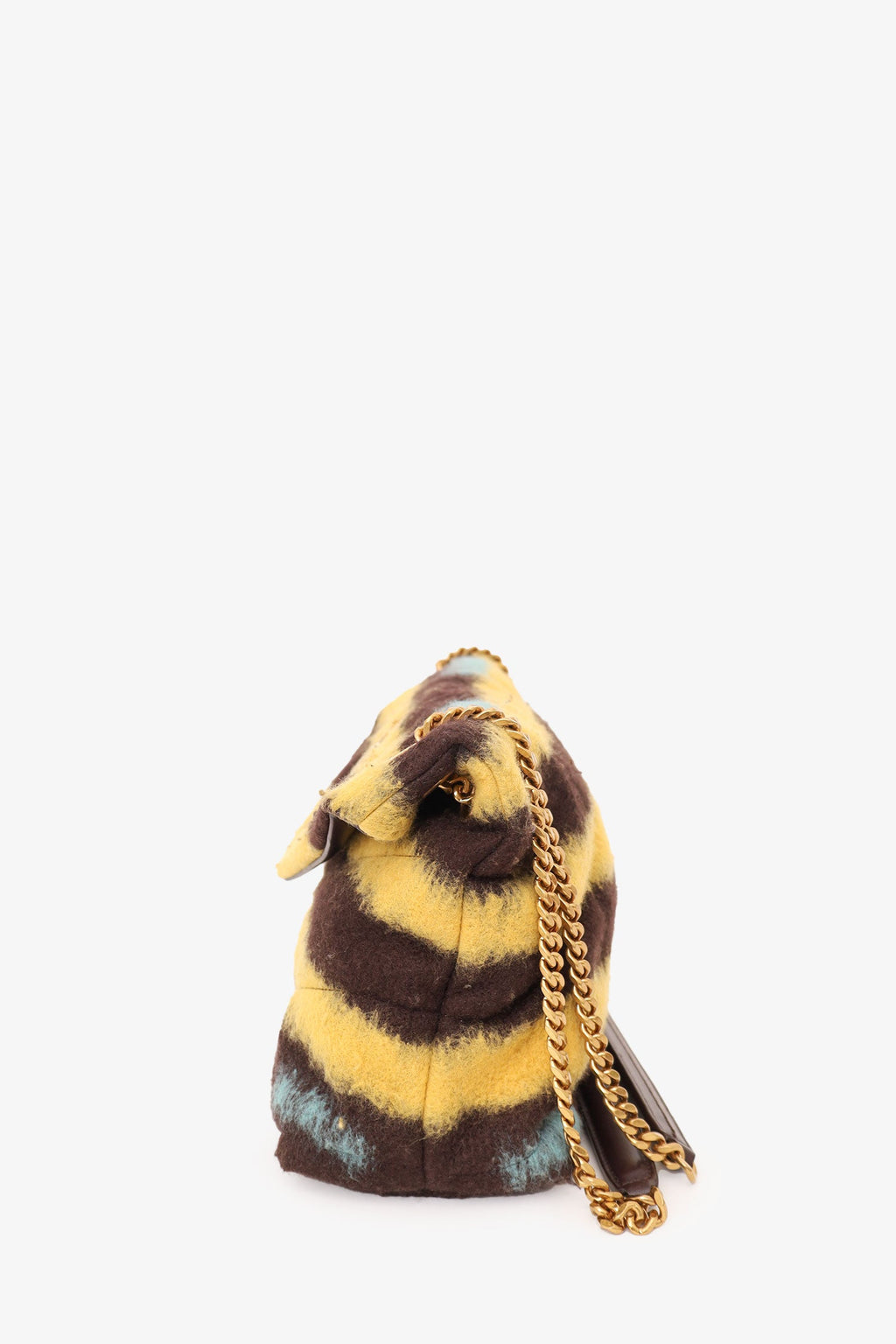 Saint Laurent Brown/Yellow Wool Small Loulou Shoulder Bag