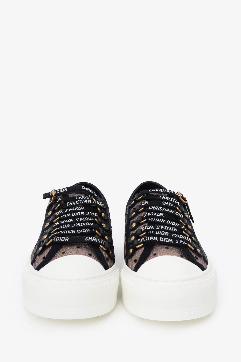 Christian Dior Beige/Black Mesh Walk'N'Dior Sneakers Size 35.5