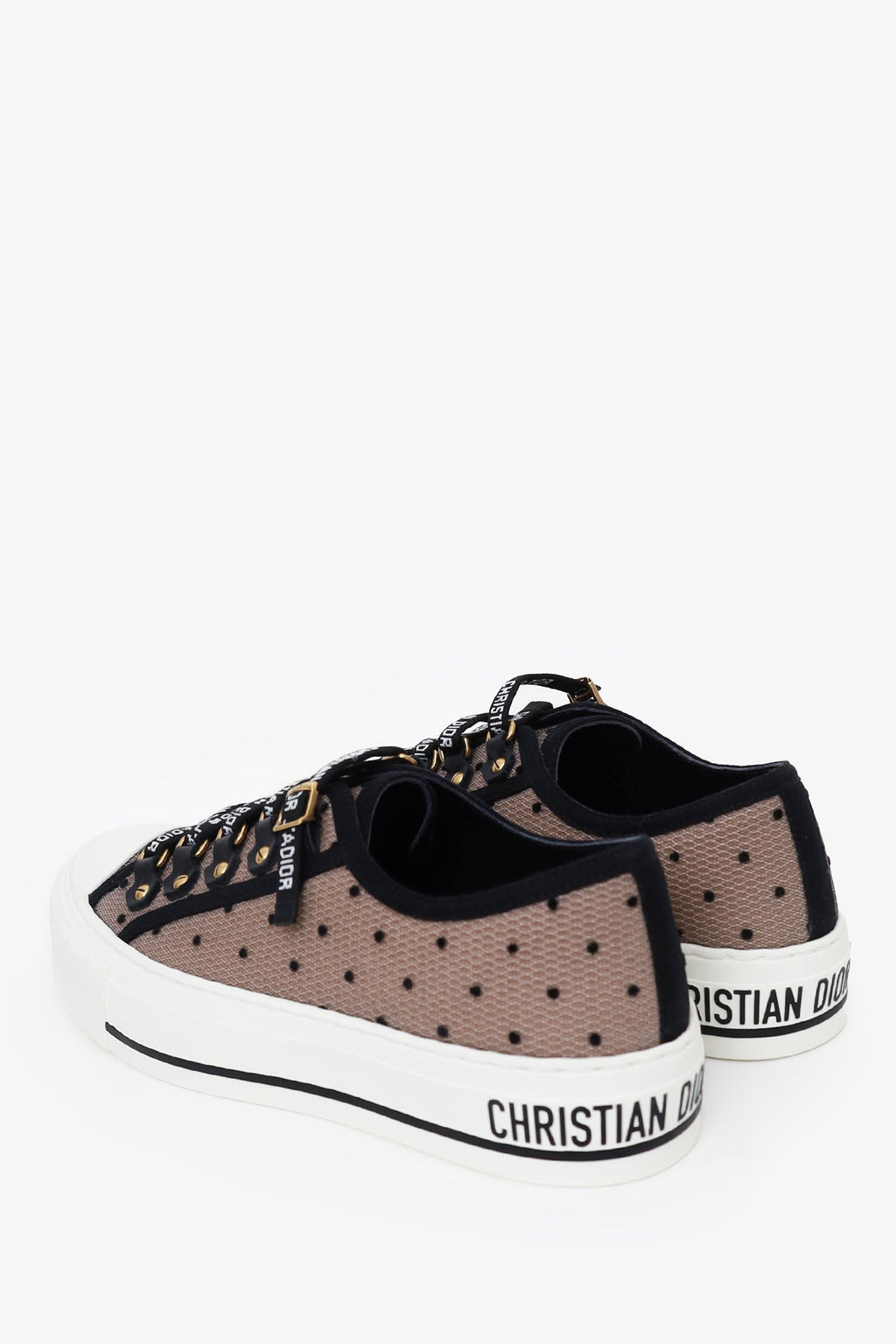 Christian Dior Beige/Black Mesh Walk'N'Dior Sneakers Size 35.5