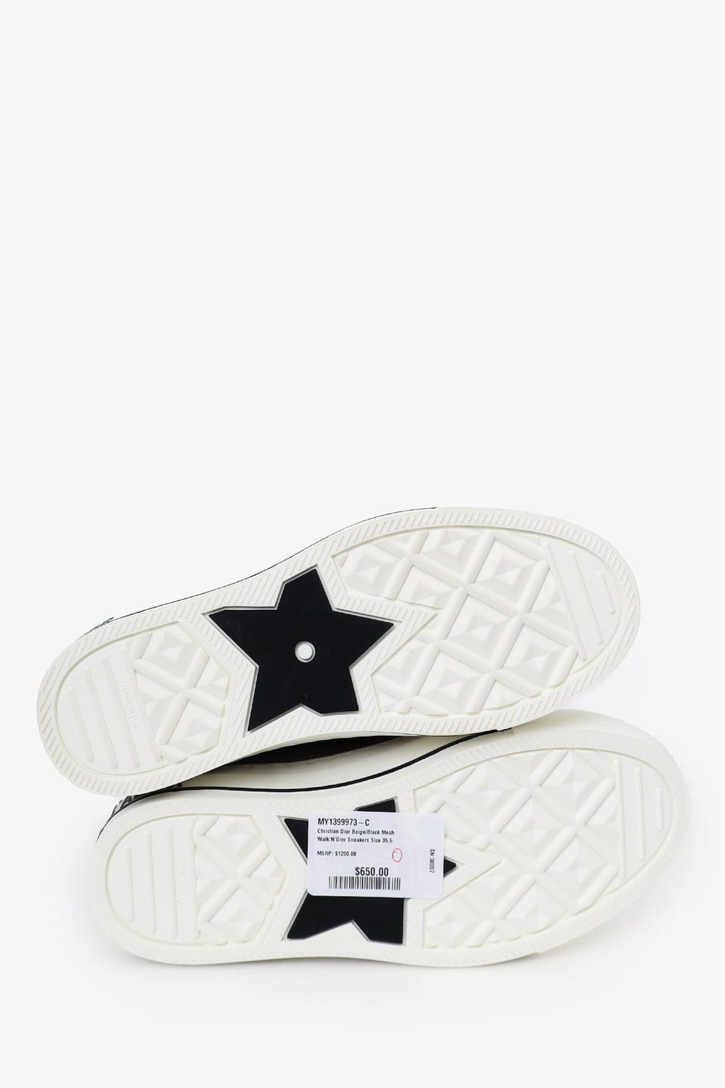 Christian Dior Beige/Black Mesh Walk'N'Dior Sneakers Size 35.5