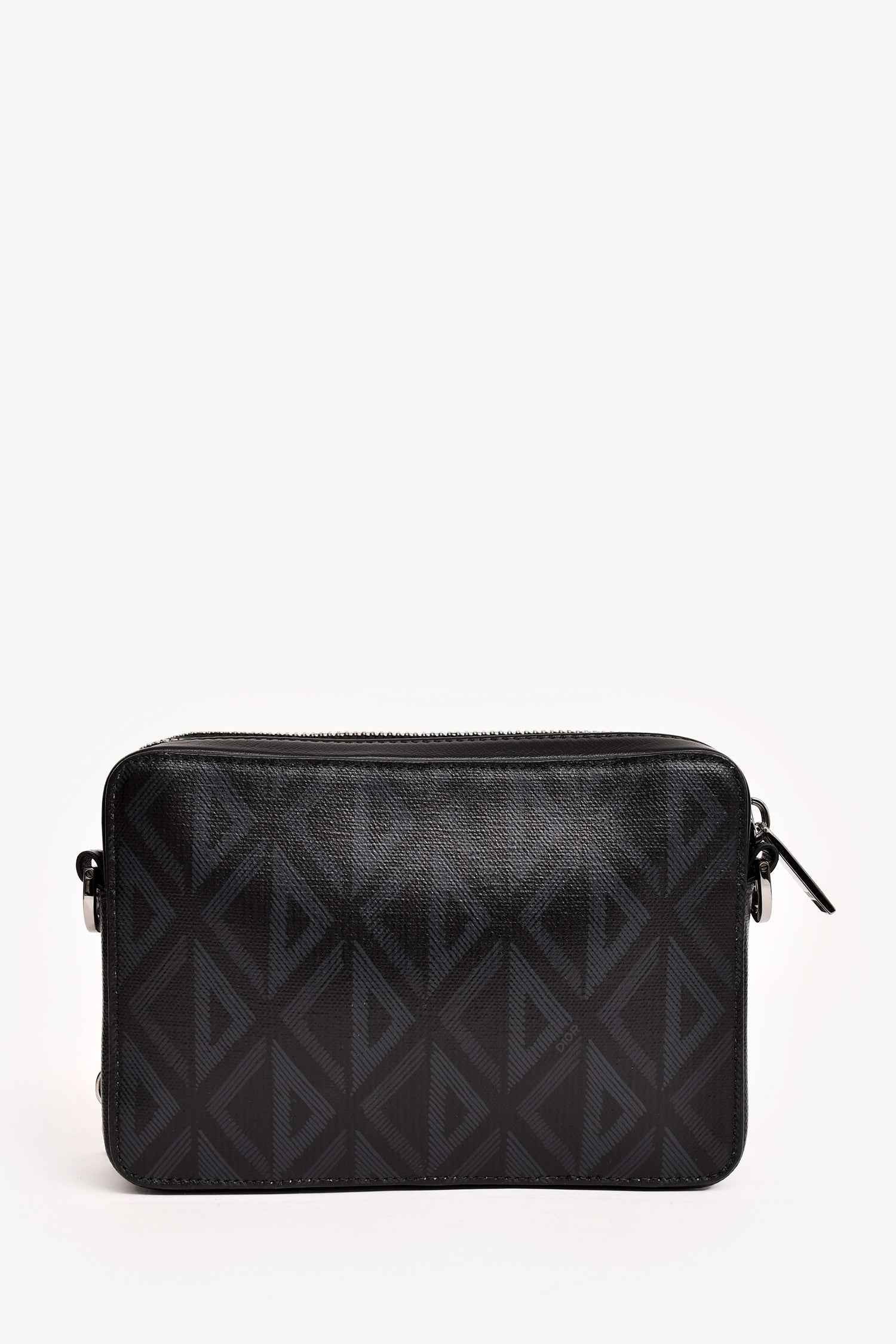Dior Homme Black Coated Canvas CD Print Zipped Pouch