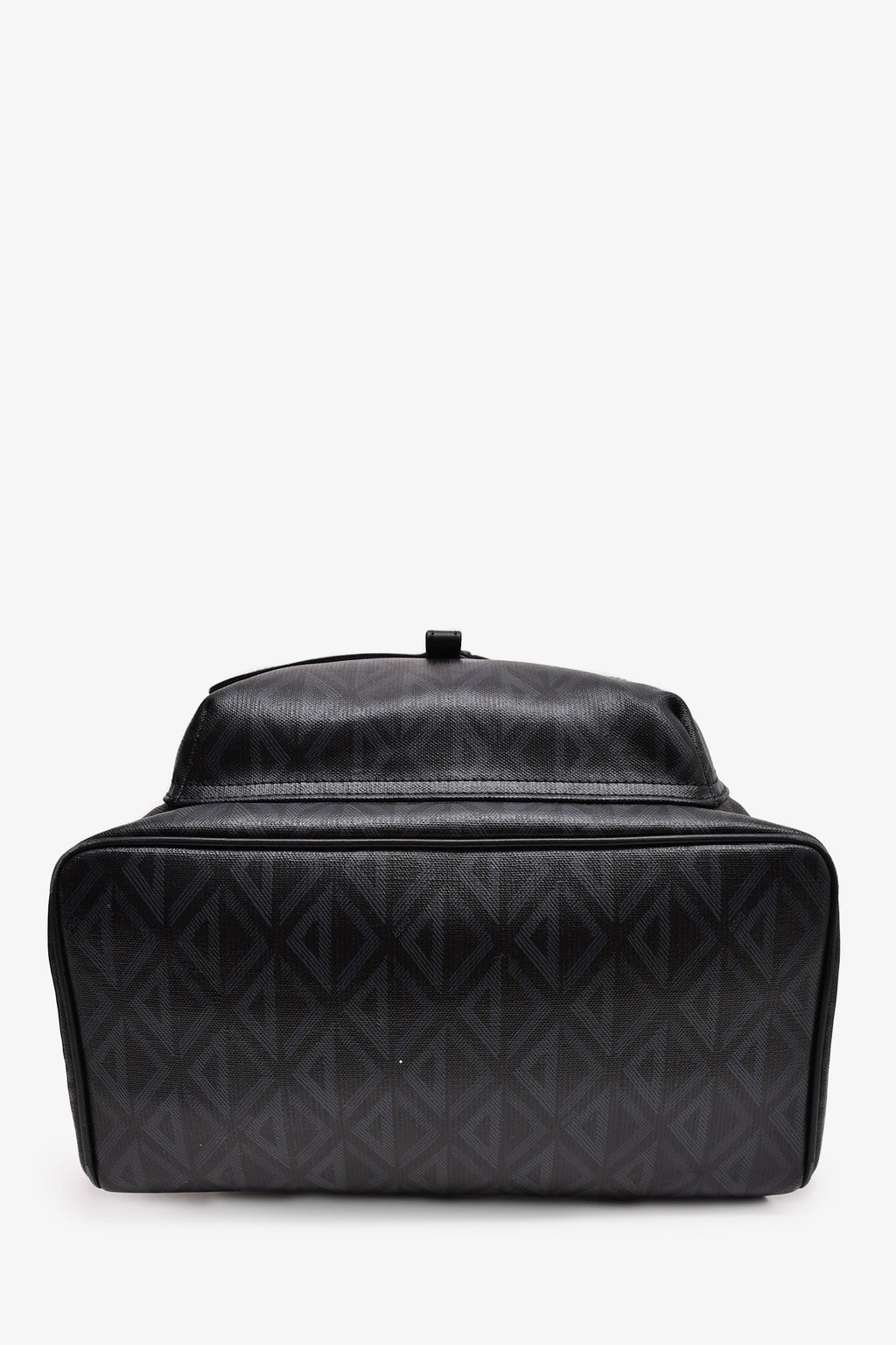Christian Dior Homme Black Coated Canvas/Leather CD Diamond Print 'Hit The Road' Backpack