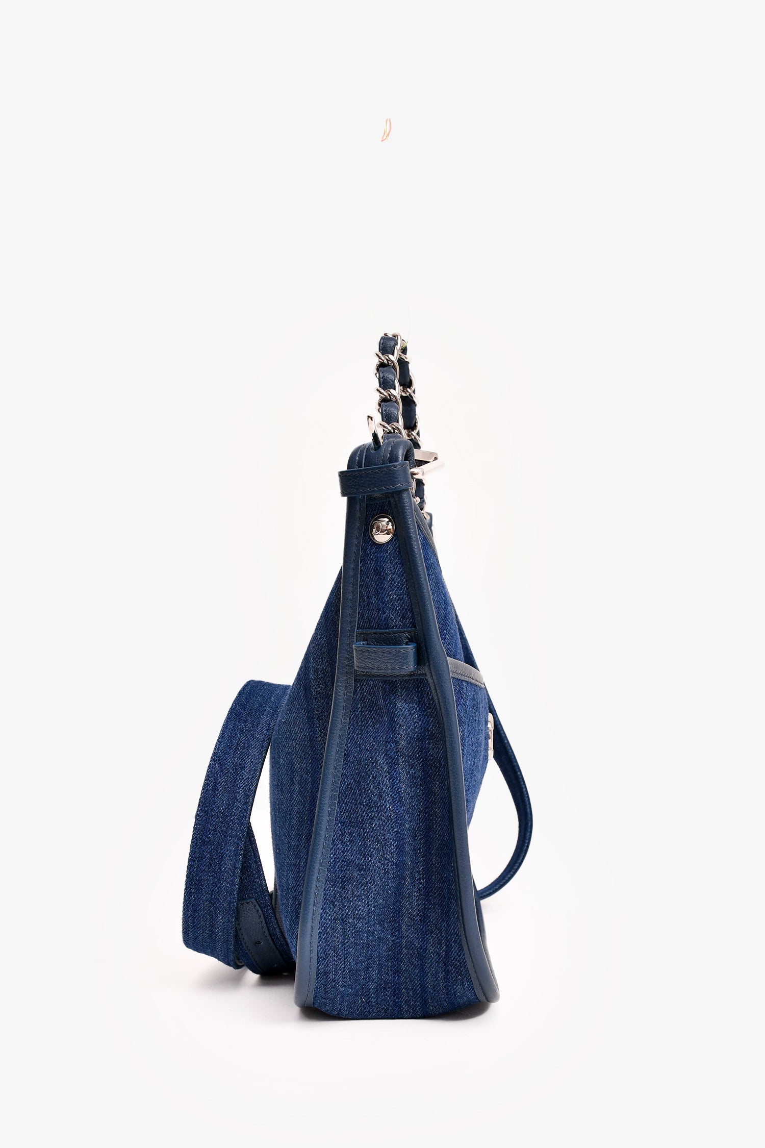 Pre-Loved Chanel™ 2017/18 Navy Denim Small Jungle Stroll Crossbody Bag