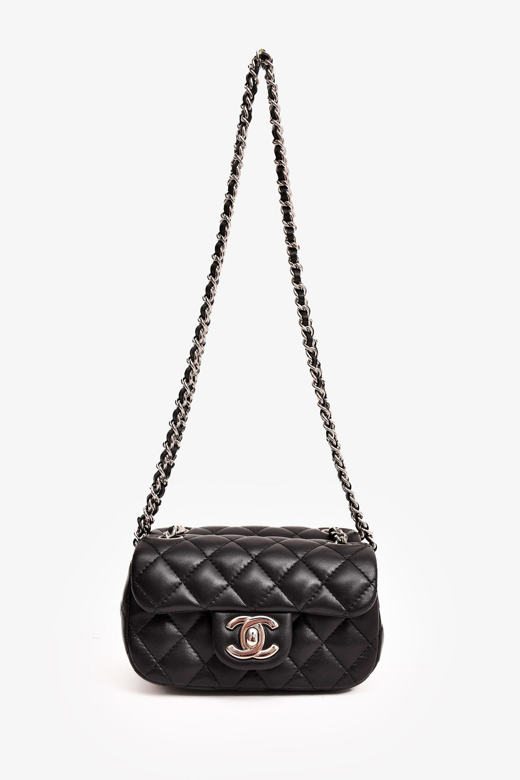 Pre-Loved Chanel™ 2011/12 Black Lambskin Twin Flap Shoulder Bag