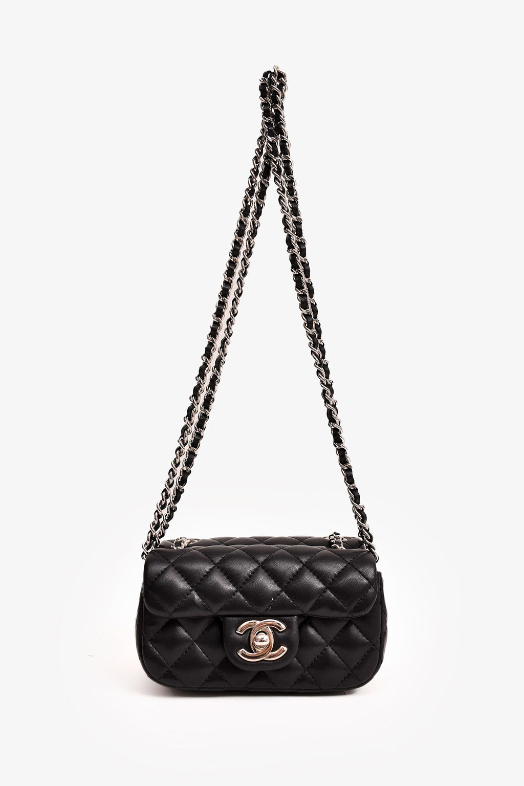 Pre-Loved Chanel™ 2011/12 Black Lambskin Twin Flap Shoulder Bag