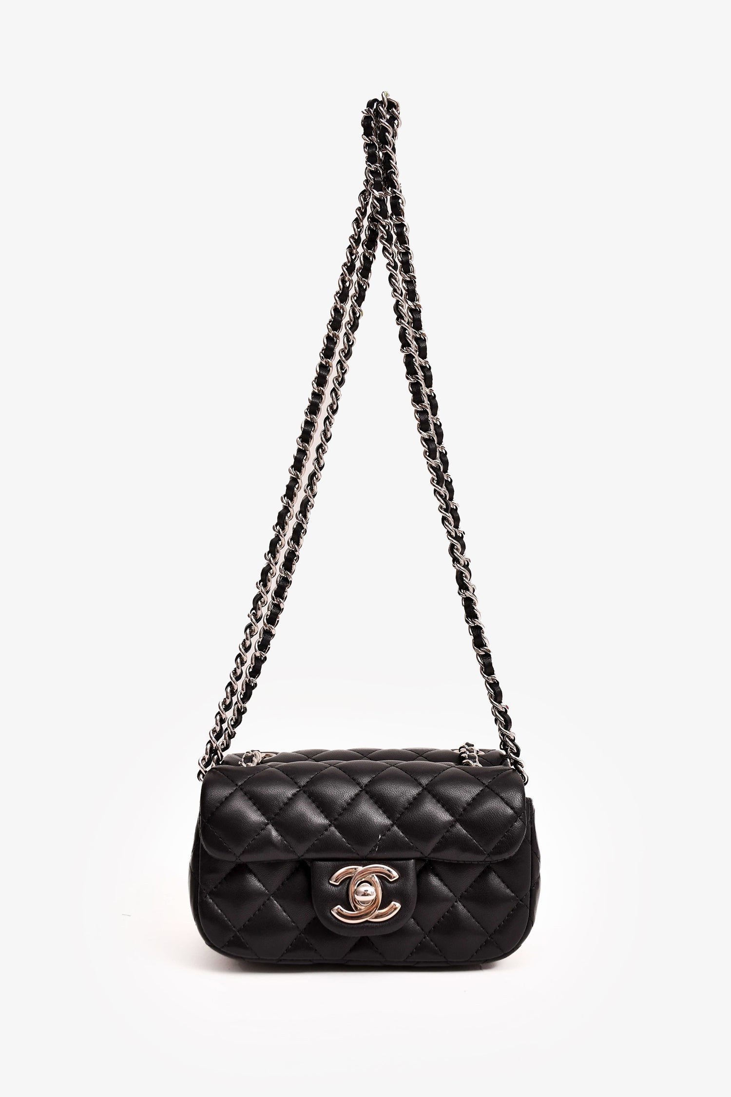Pre-Loved Chanel™ 2011/12 Black Lambskin Twin Flap Shoulder Bag
