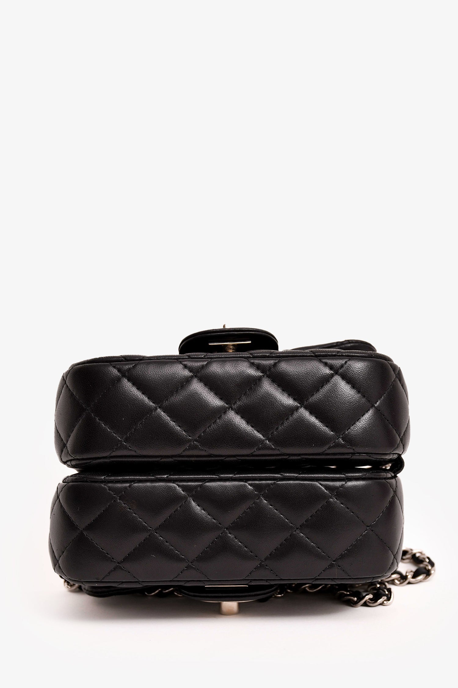 Pre-Loved Chanel™ 2011/12 Black Lambskin Twin Flap Shoulder Bag