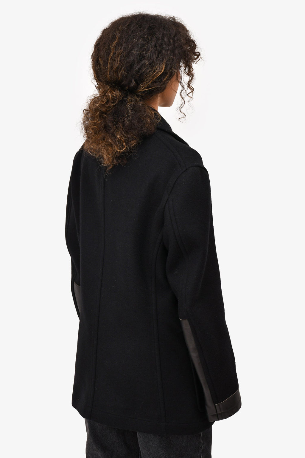 Tom Ford Black Wool Button/Zip Collared Coat Size 52 Mens