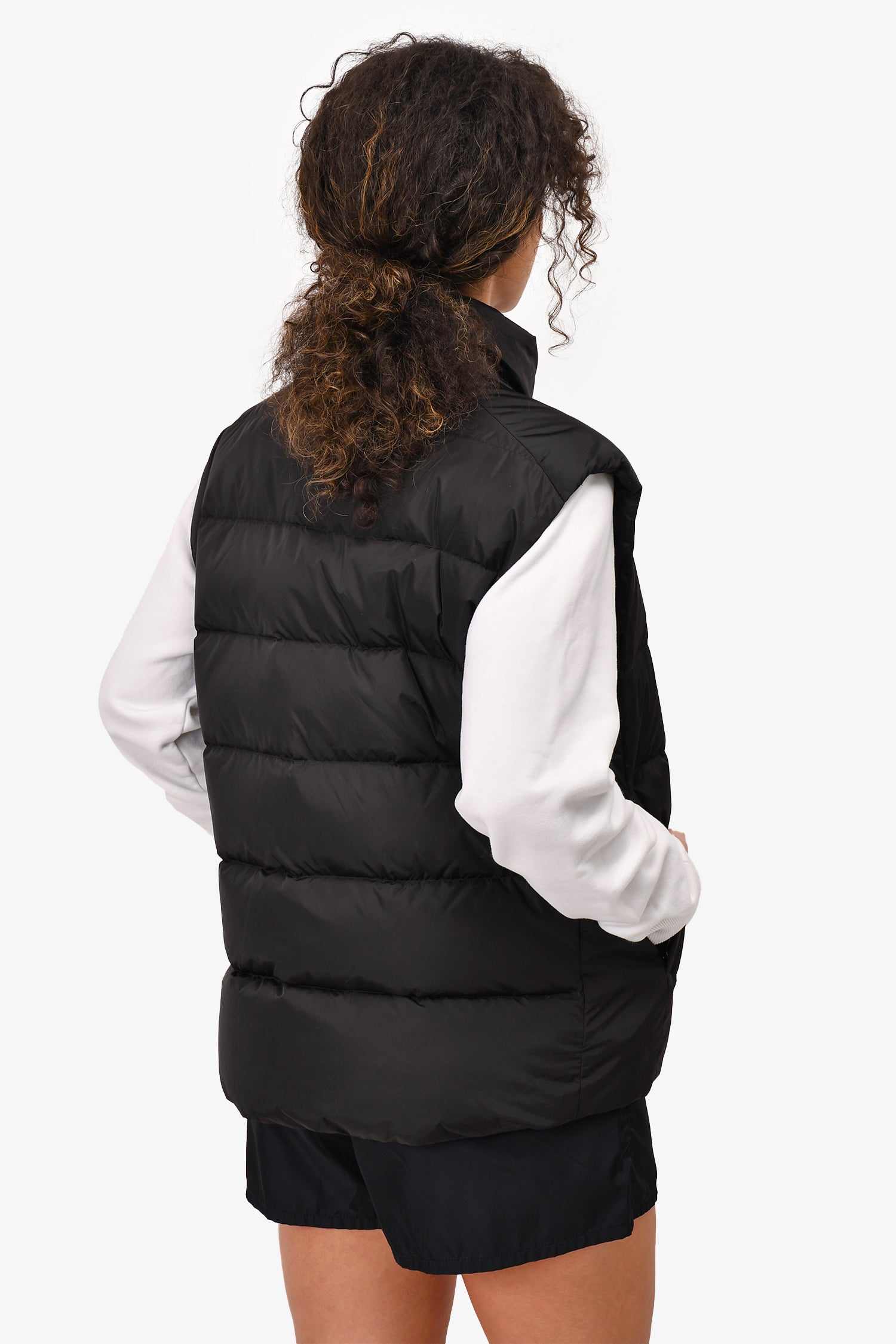 Prada 2022 Black Padded Re-Nylon Logo Vest Size 54 Mens