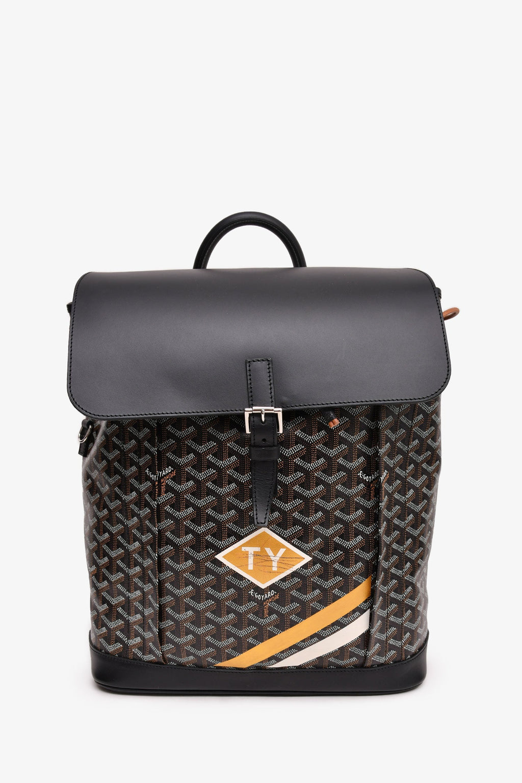 Goyard Black Goyardine Alphin Backpack with Monogram (As Is)
