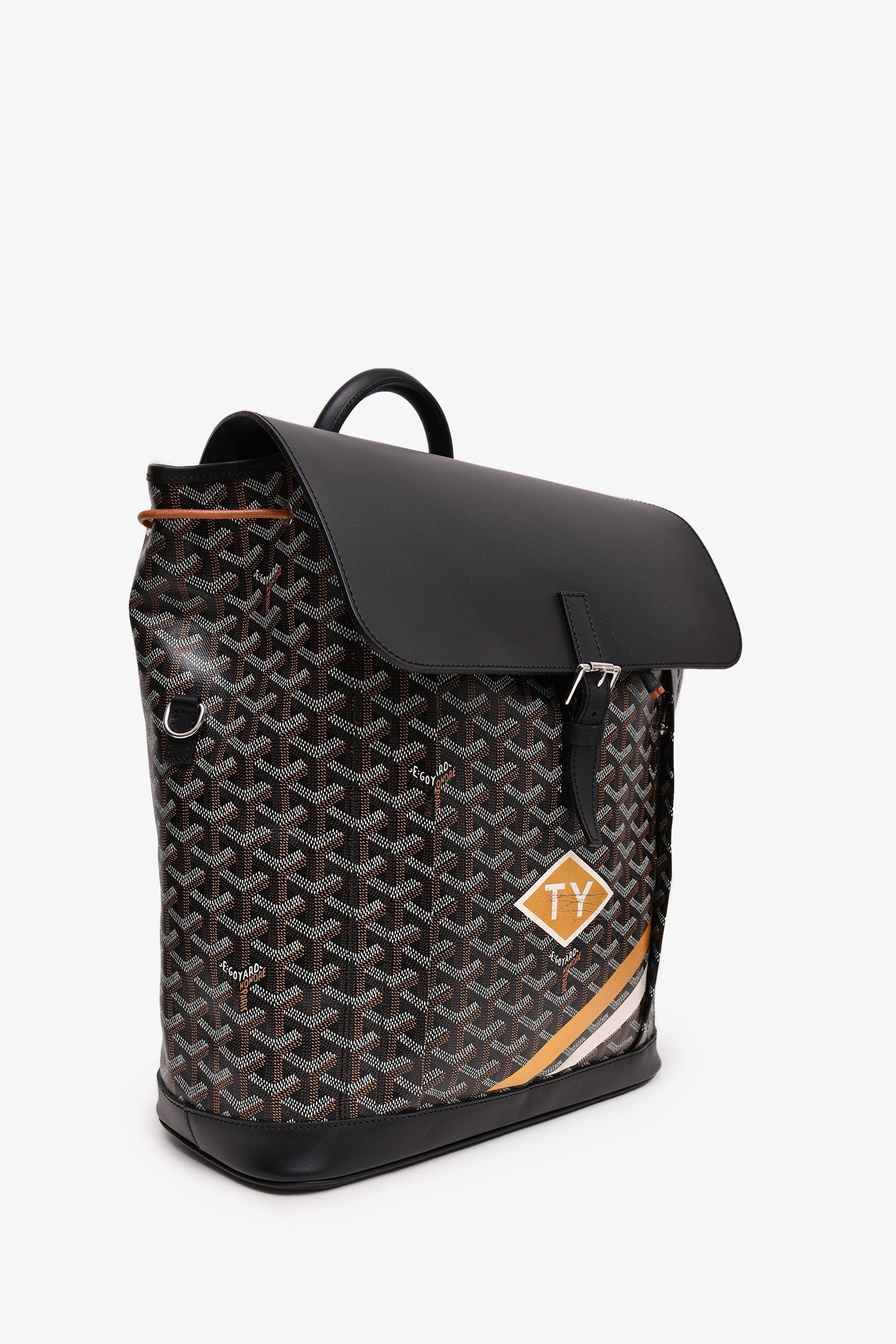 Goyard Black Goyardine Alphin Backpack with Monogram (As Is)
