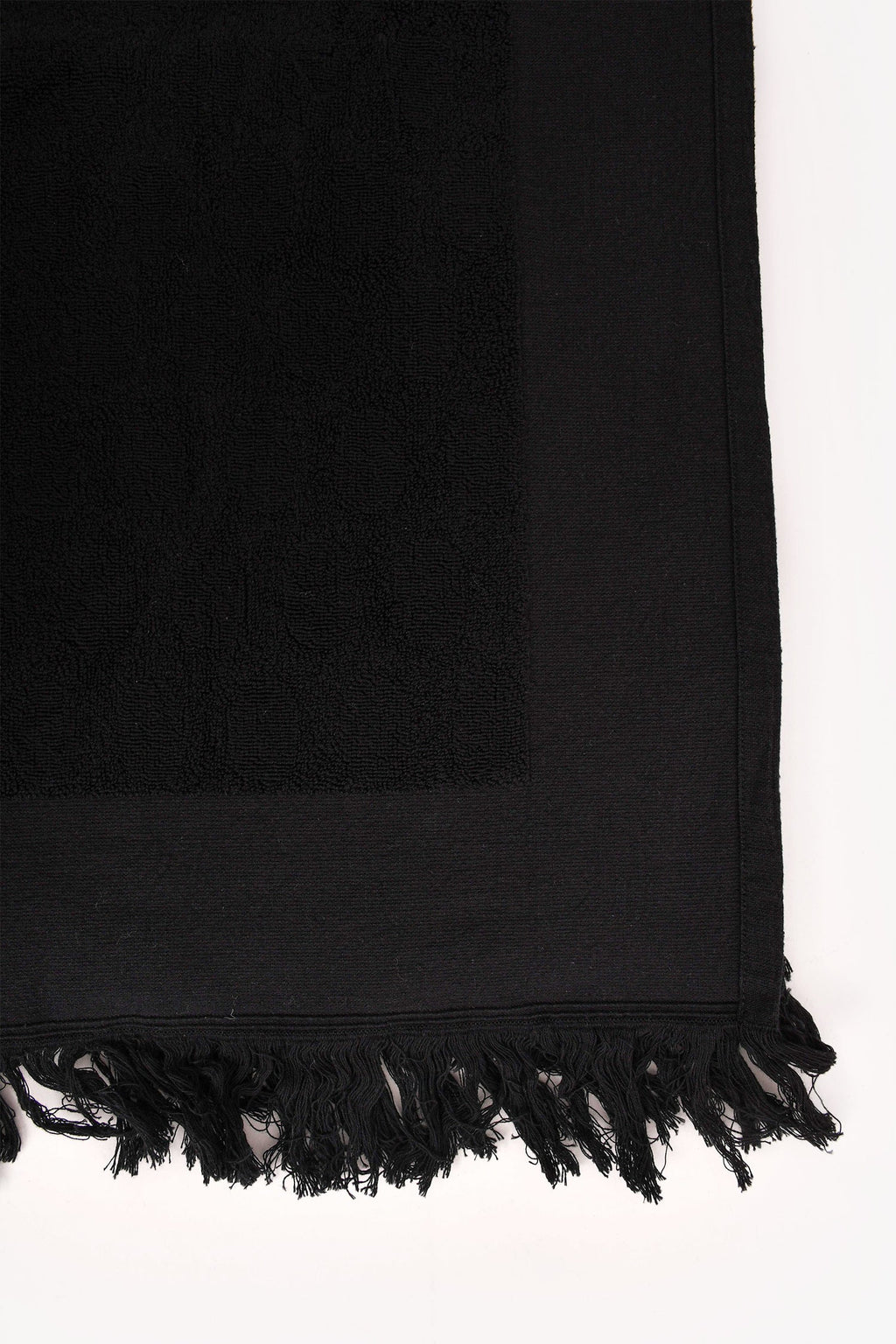 Pre-Loved Chanel™ Black Terry Cloth Large CC Logo Beach Towel