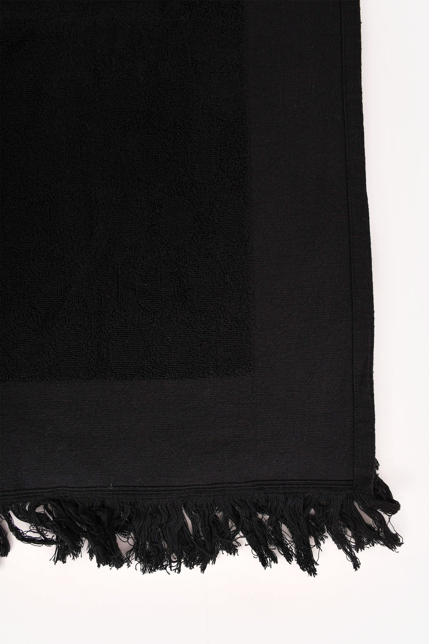 Pre-Loved Chanel™ Black Terry Cloth Large CC Logo Beach Towel