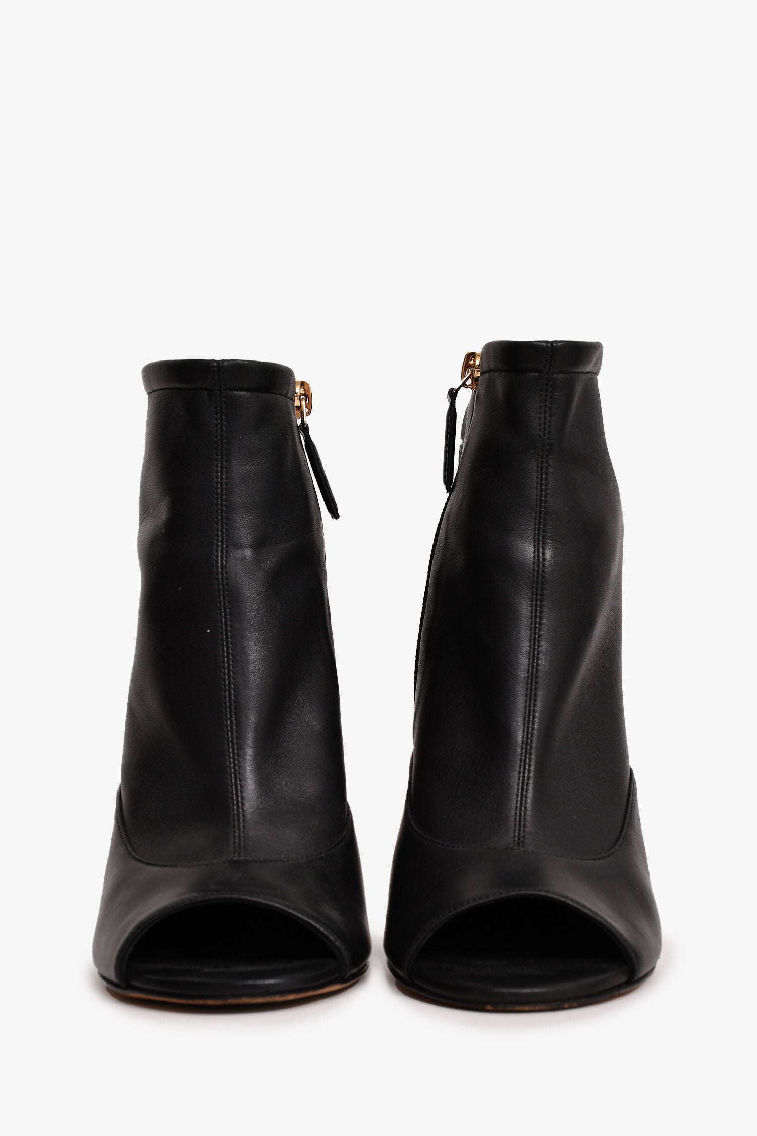 Pre-Loved Chanel™ 2019 Black Leather Open Toe CC Heels Size 37
