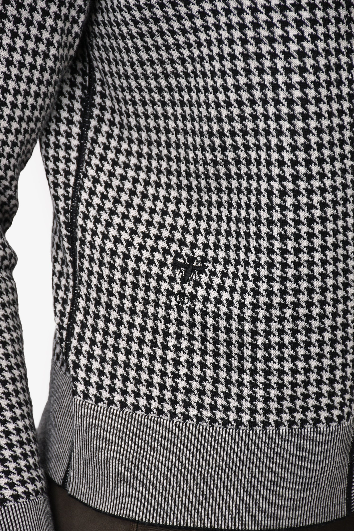 Christian Dior Black/White Houndstooth Pattern Cashmere/Silk igan and Twin Set Size 8