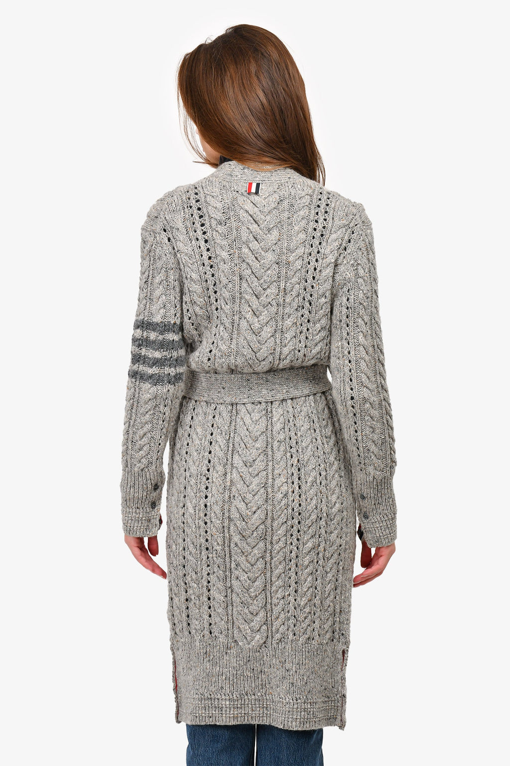 Thom Browne Grey Wool/Mohair Belted igan Size 36