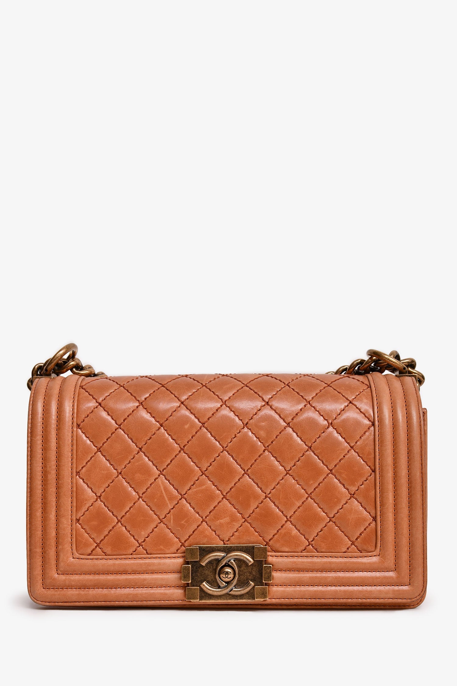 Pre-Loved Chanel™ 2012-13 Terracotta Small Boy Flap Bag (As Is)