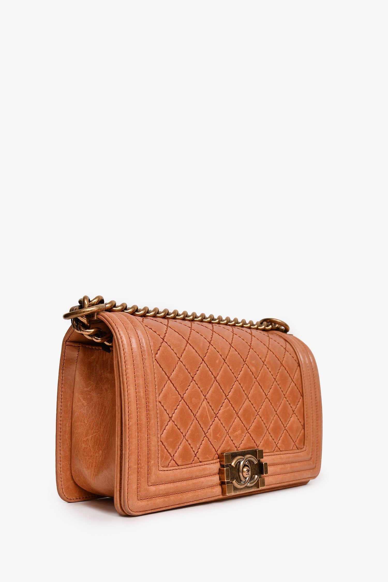 Pre-Loved Chanel™ 2012-13 Terracotta Small Boy Flap Bag (As Is)