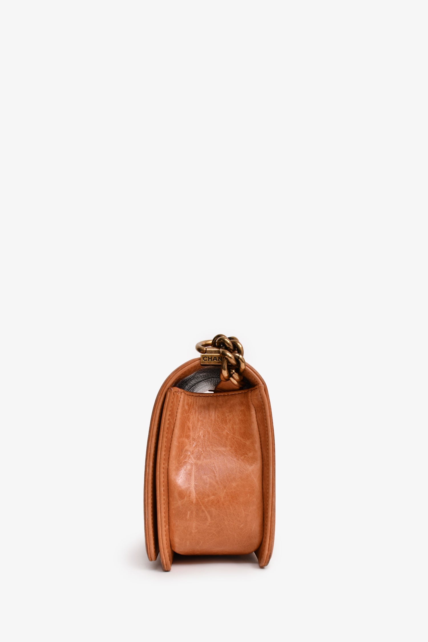 Pre-Loved Chanel™ 2012-13 Terracotta Small Boy Flap Bag (As Is)