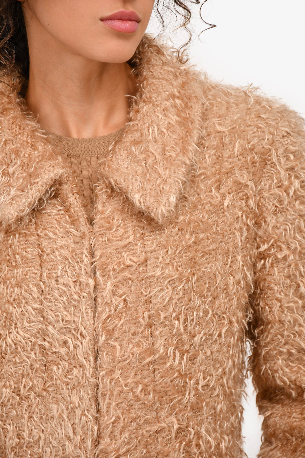 Pre-Loved Chanel™ Vintage Autumn 2000 Brown Wool Blend Faux Fur Coat Size 42