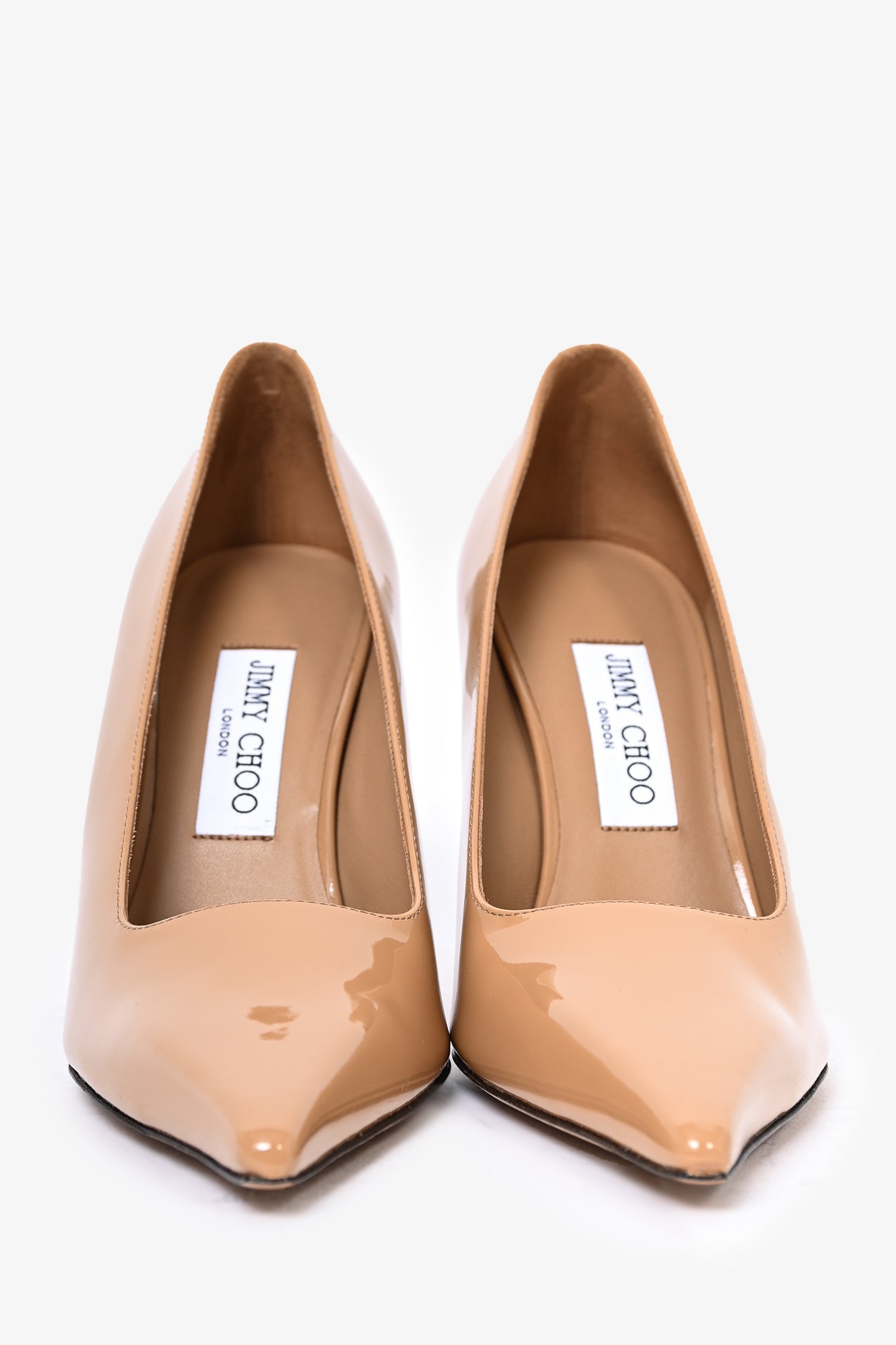 Jimmy Choo Beige Patent Leather 'Ixia 95' Pumps Size 39