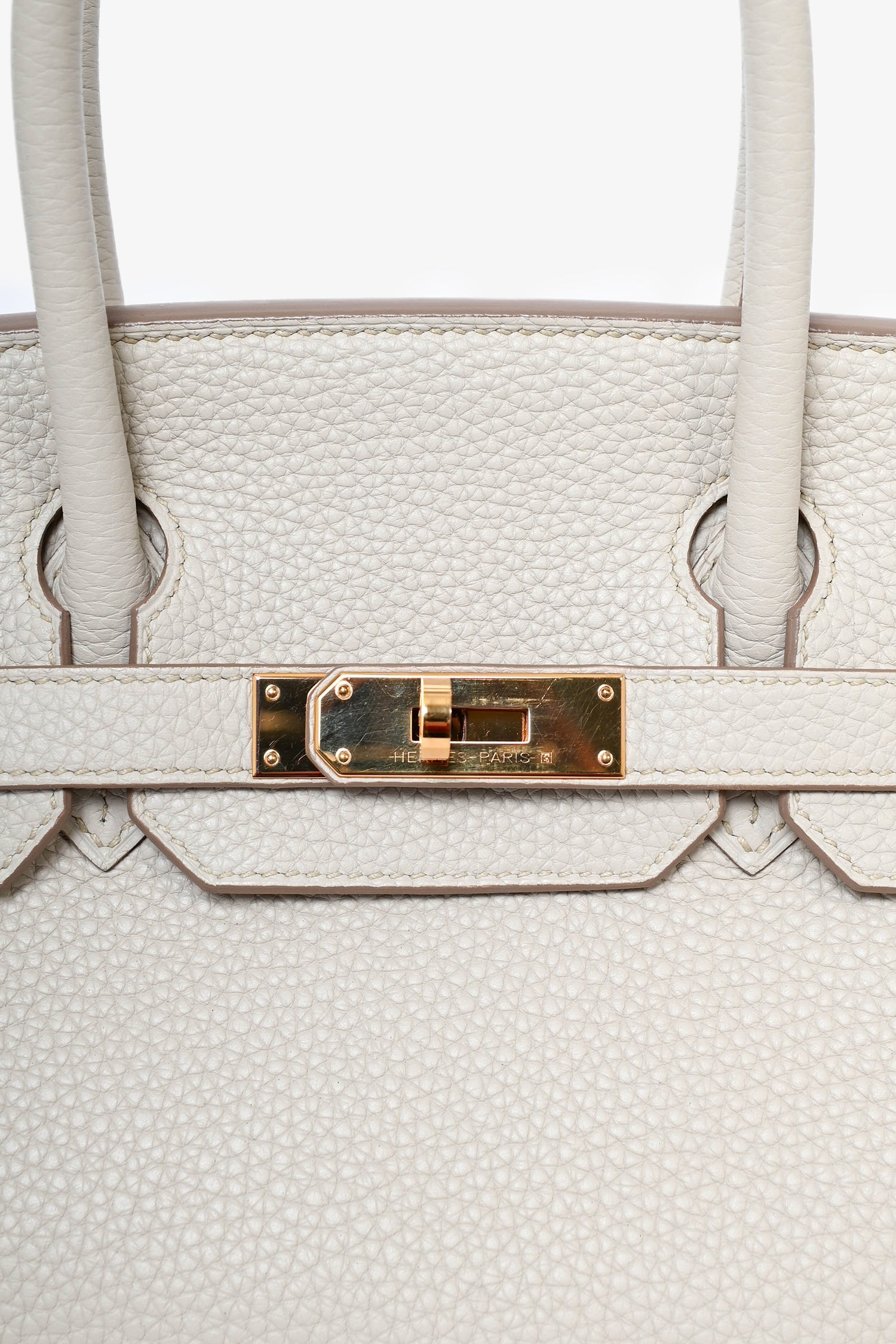 Hermès 2019 Beton Clemence Leather Birkin 30