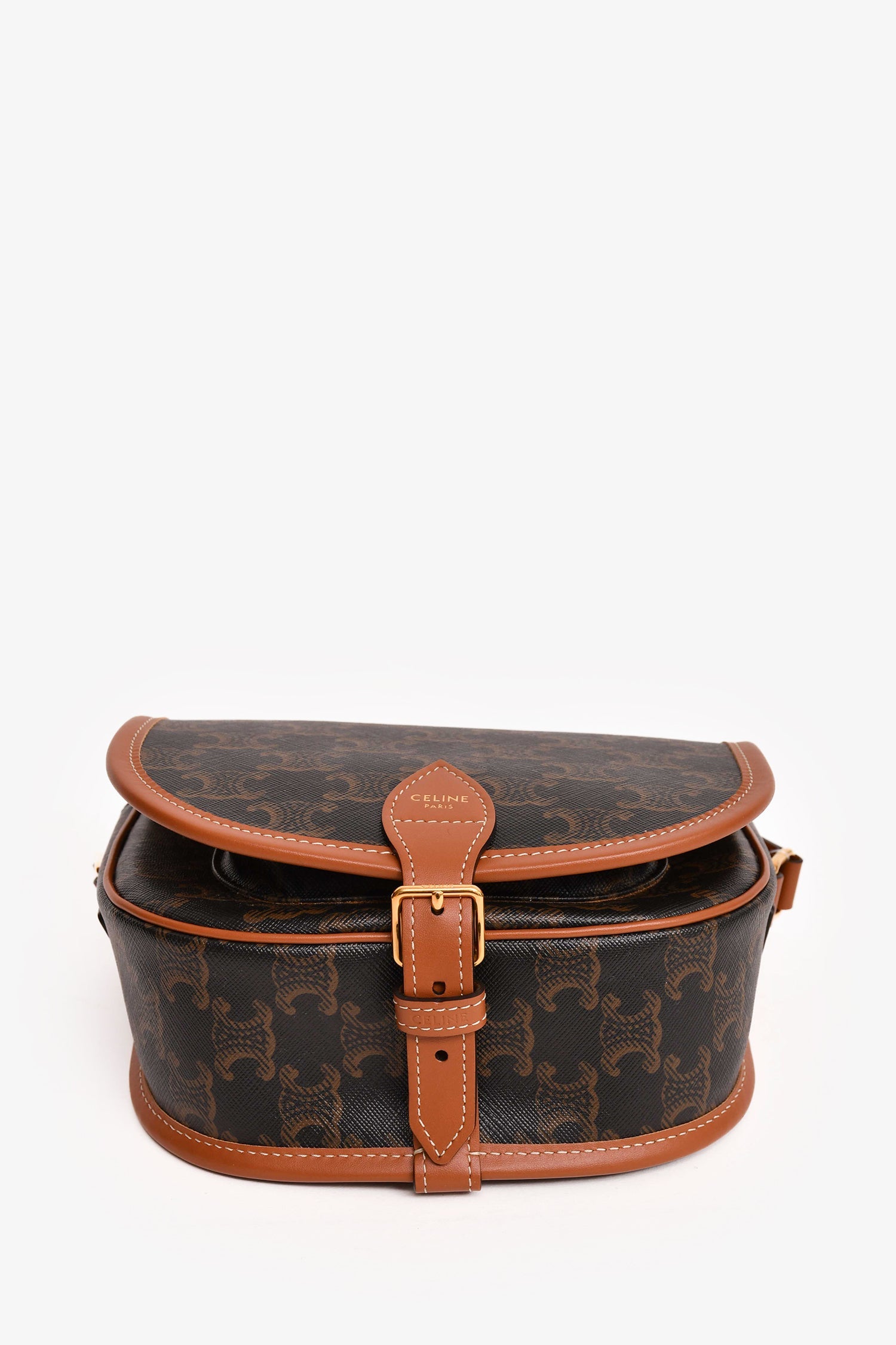 Celine 2022 Canvas Triomphe Medium Falco Crossbody Bag