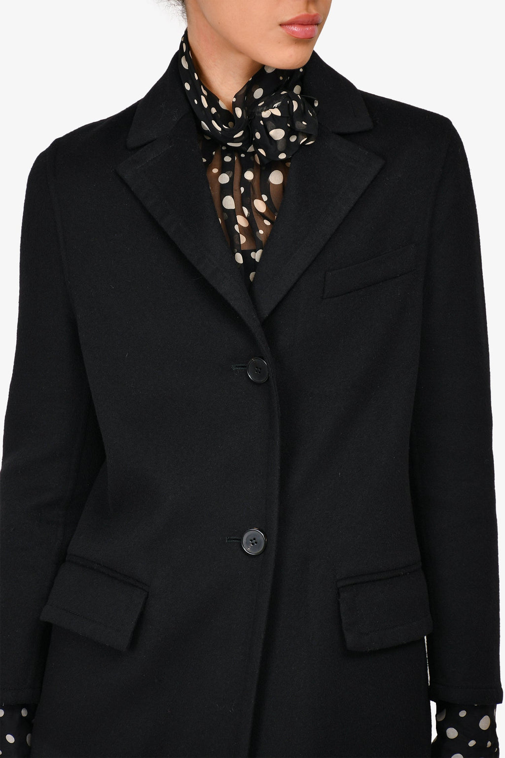 Valentino Black Wool/Cashmere Blend Coat Size 38