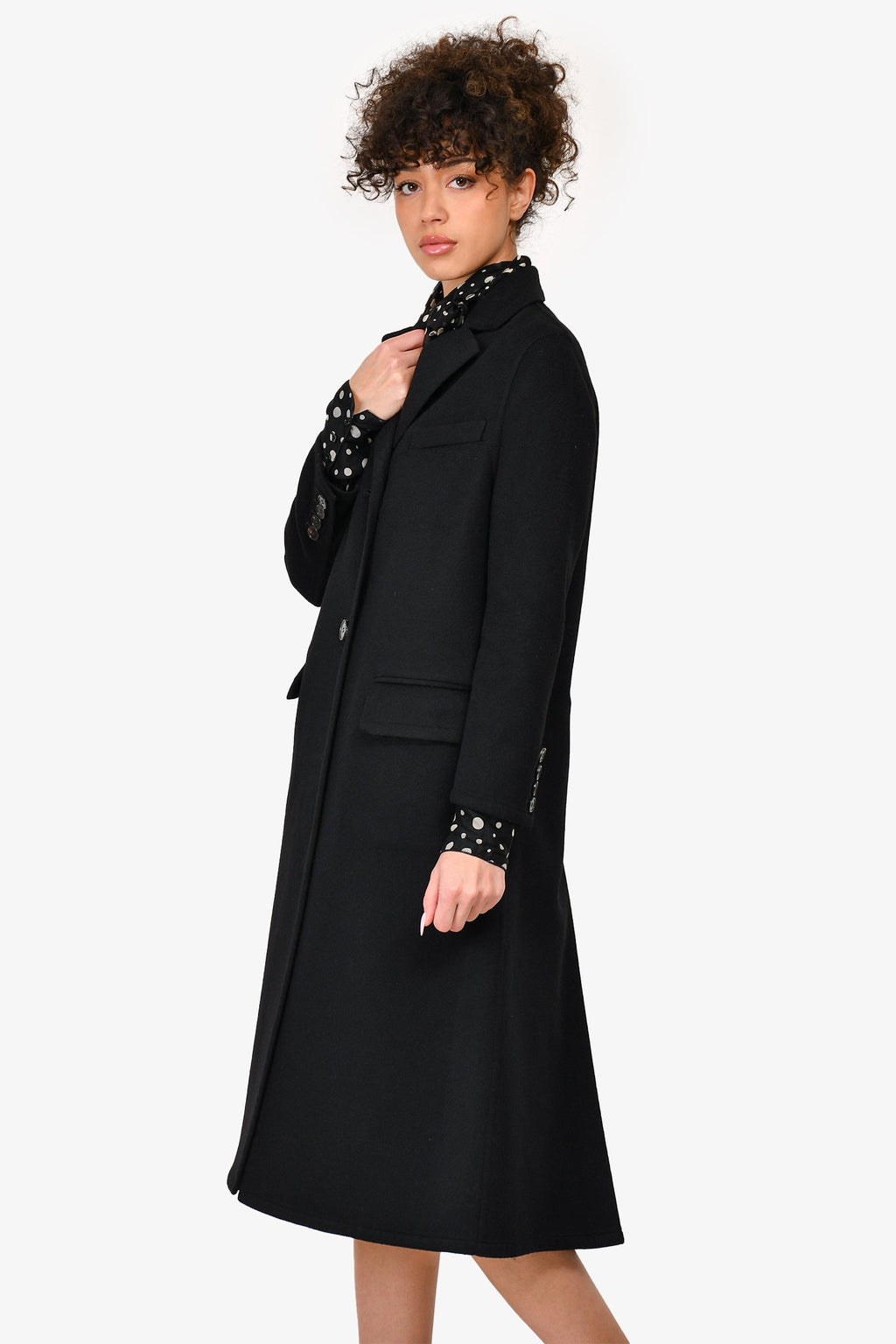 Valentino Black Wool/Cashmere Blend Coat Size 38