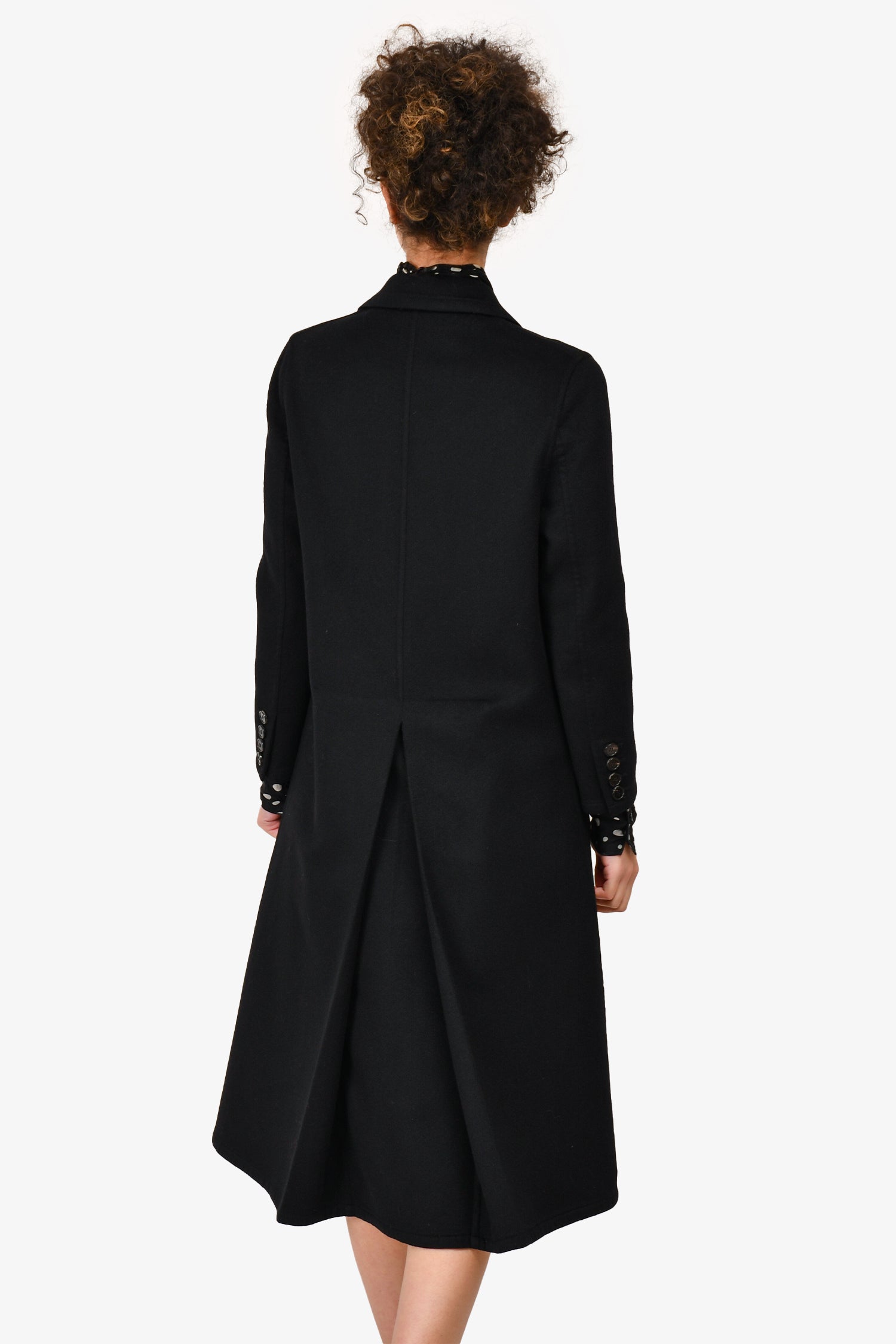 Valentino Black Wool/Cashmere Blend Coat Size 38