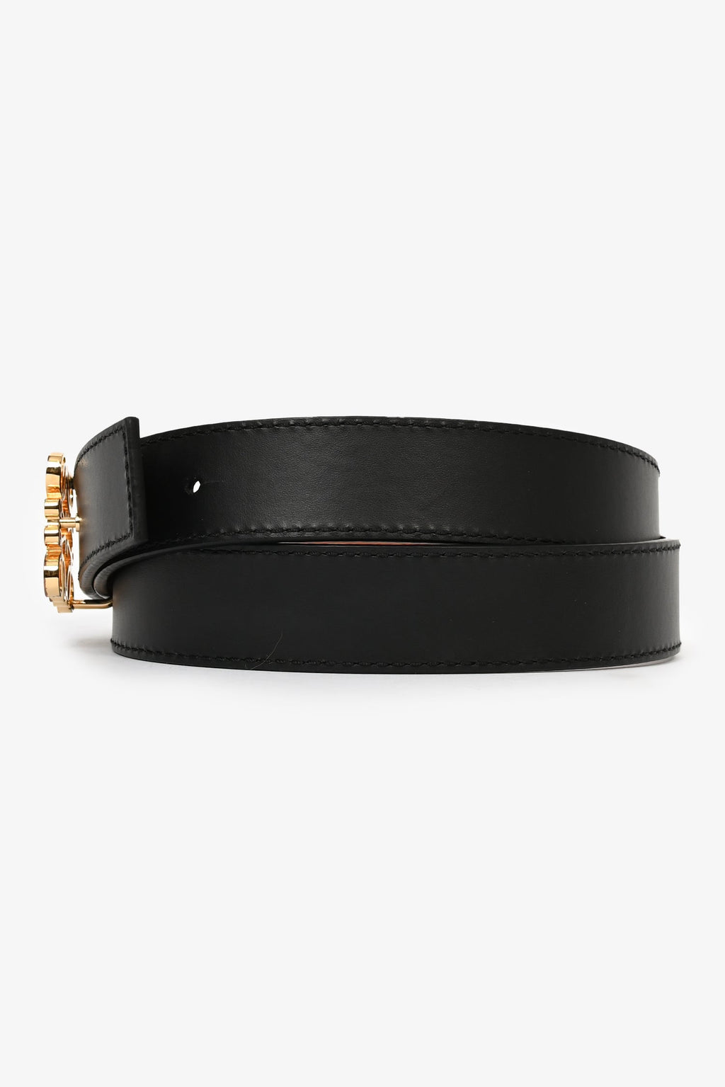 Loewe Black/Brown Leather 28mm Anagram Buckle Belt Size 90/36