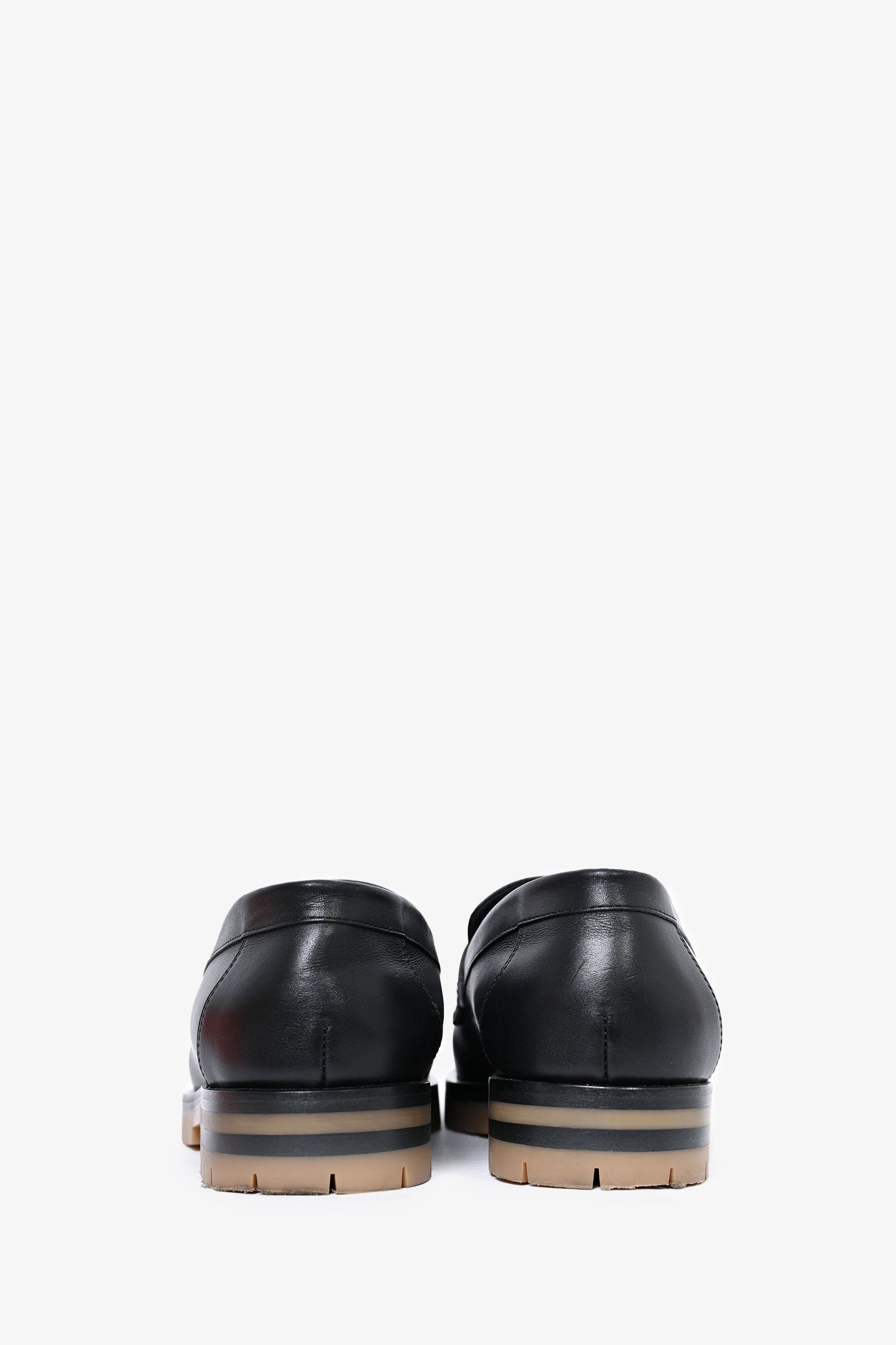 Hermès Black Leather Chunky H Loafers Size 37
