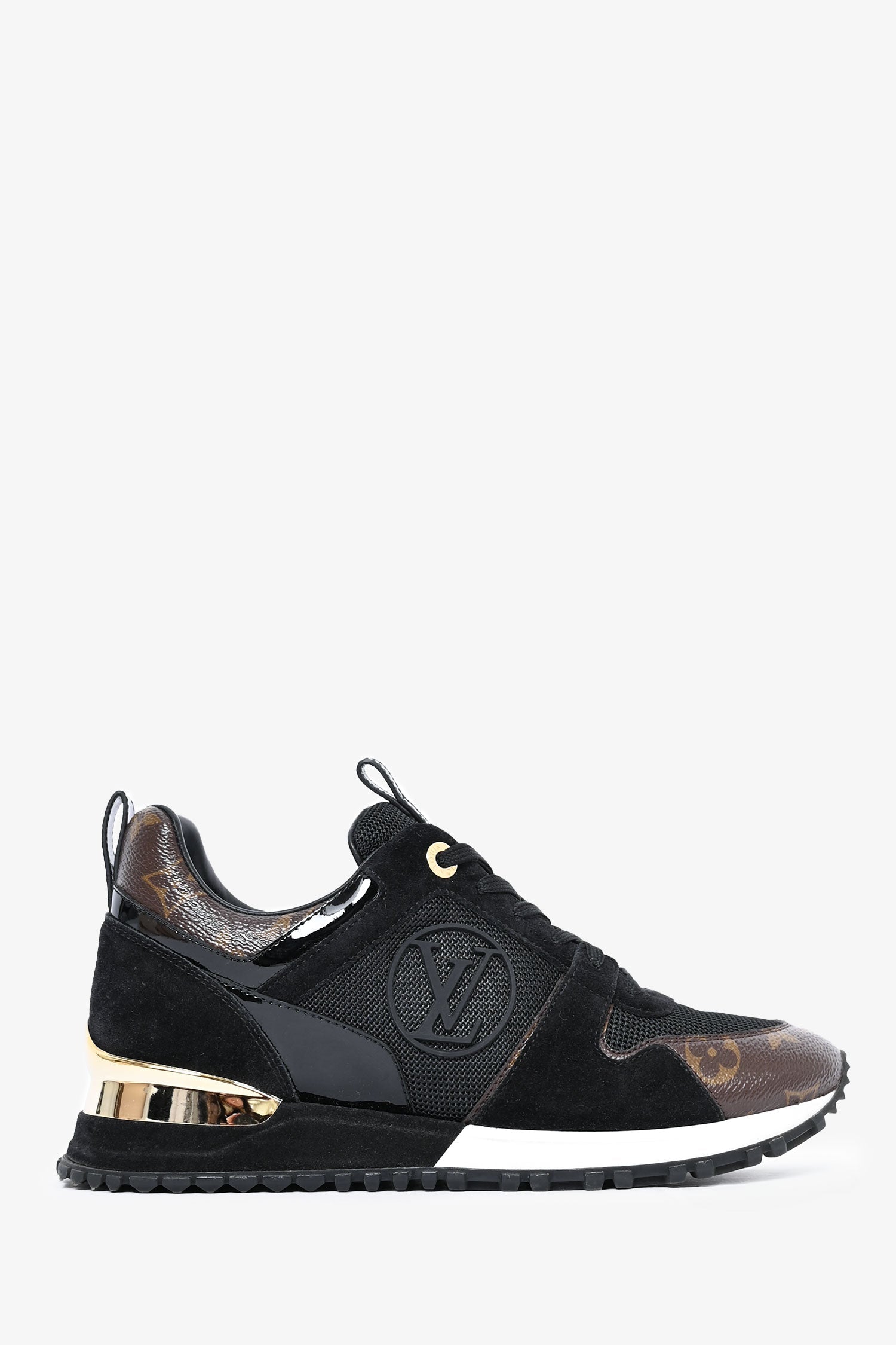 Louis Vuitton Black Suede/Monogram Sneakers Size 37