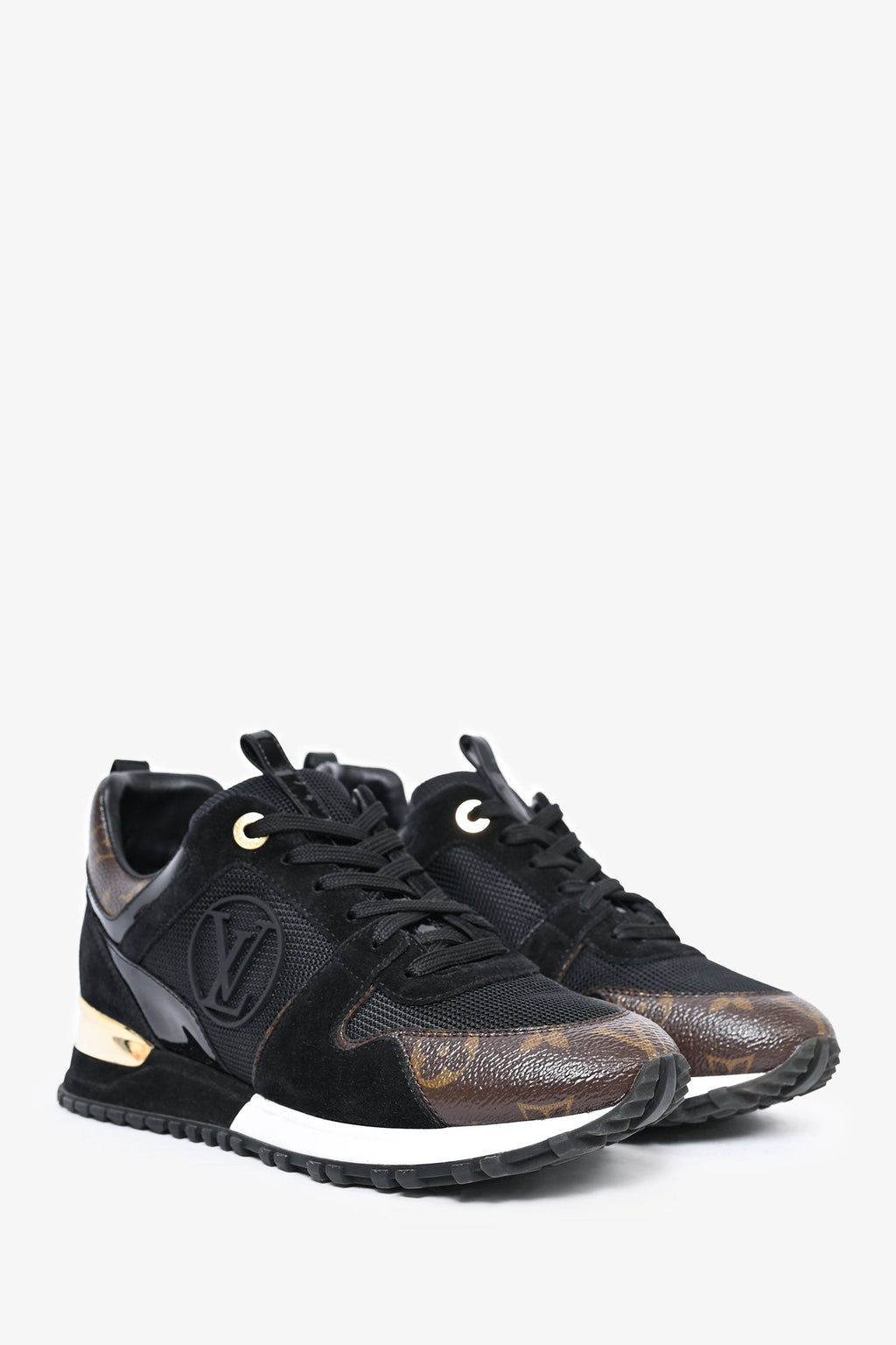 Louis Vuitton Black Suede/Monogram Sneakers Size 37