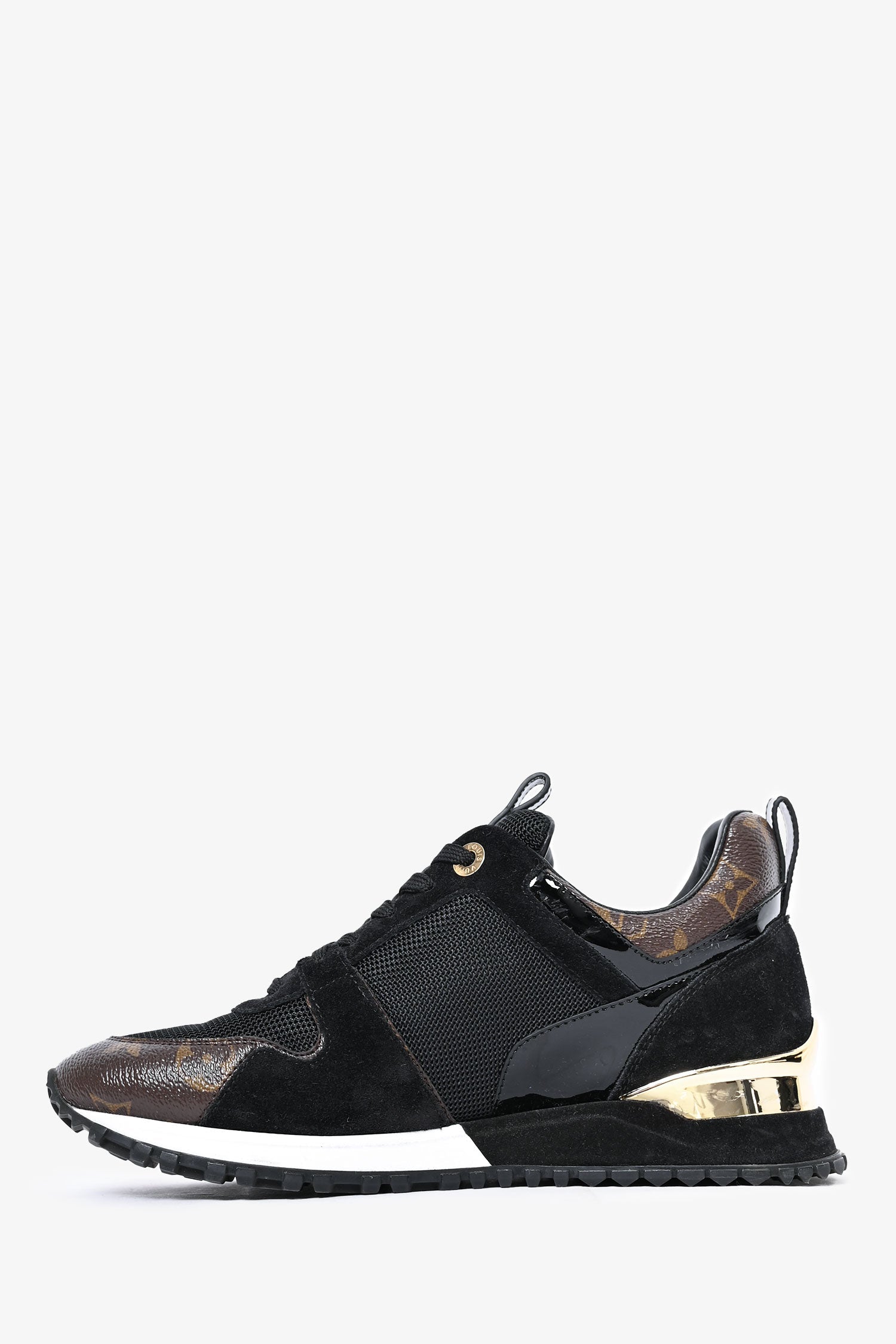 Louis Vuitton Black Suede/Monogram Sneakers Size 37