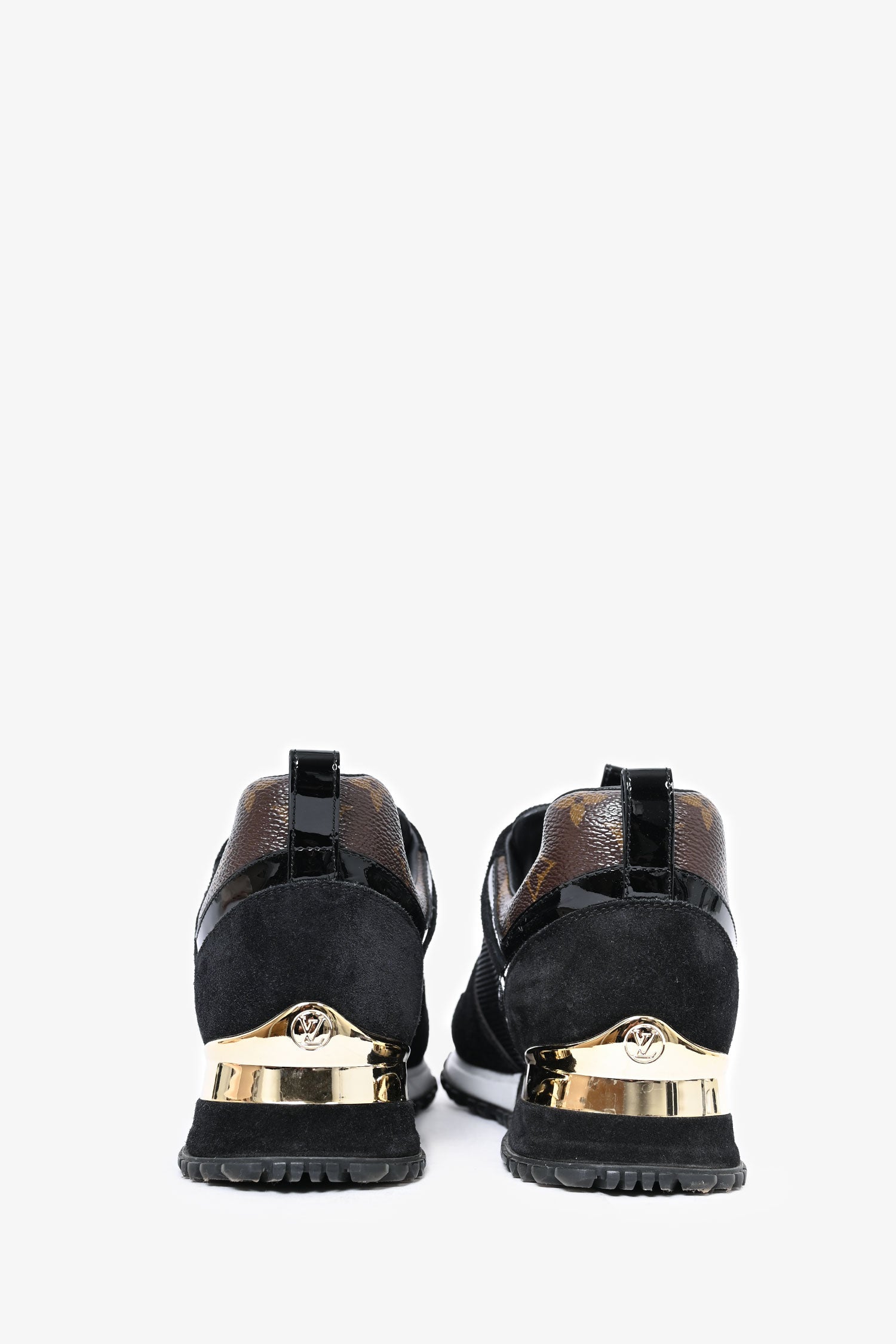 Louis Vuitton Black Suede/Monogram Sneakers Size 37