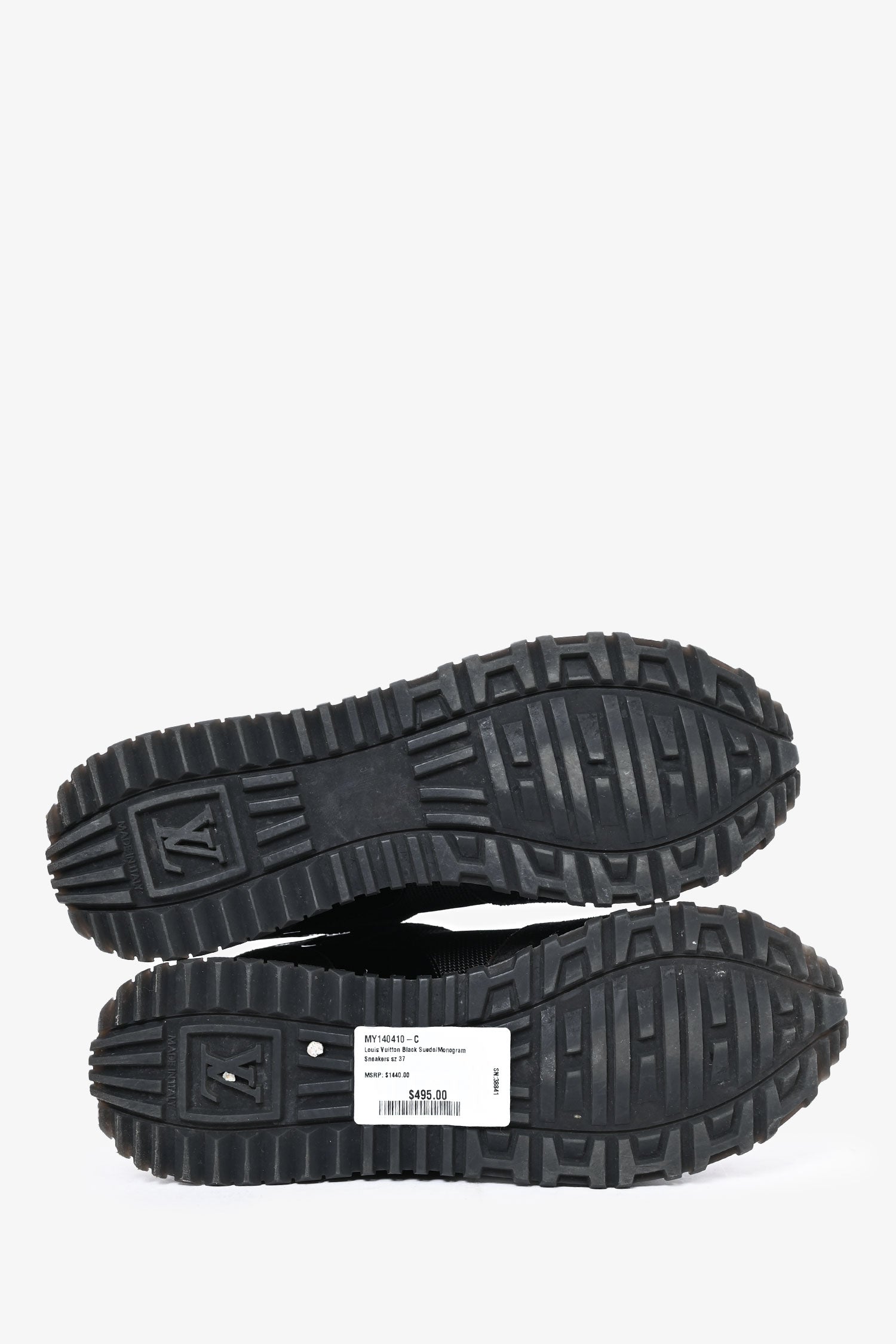 Louis Vuitton Black Suede/Monogram Sneakers Size 37