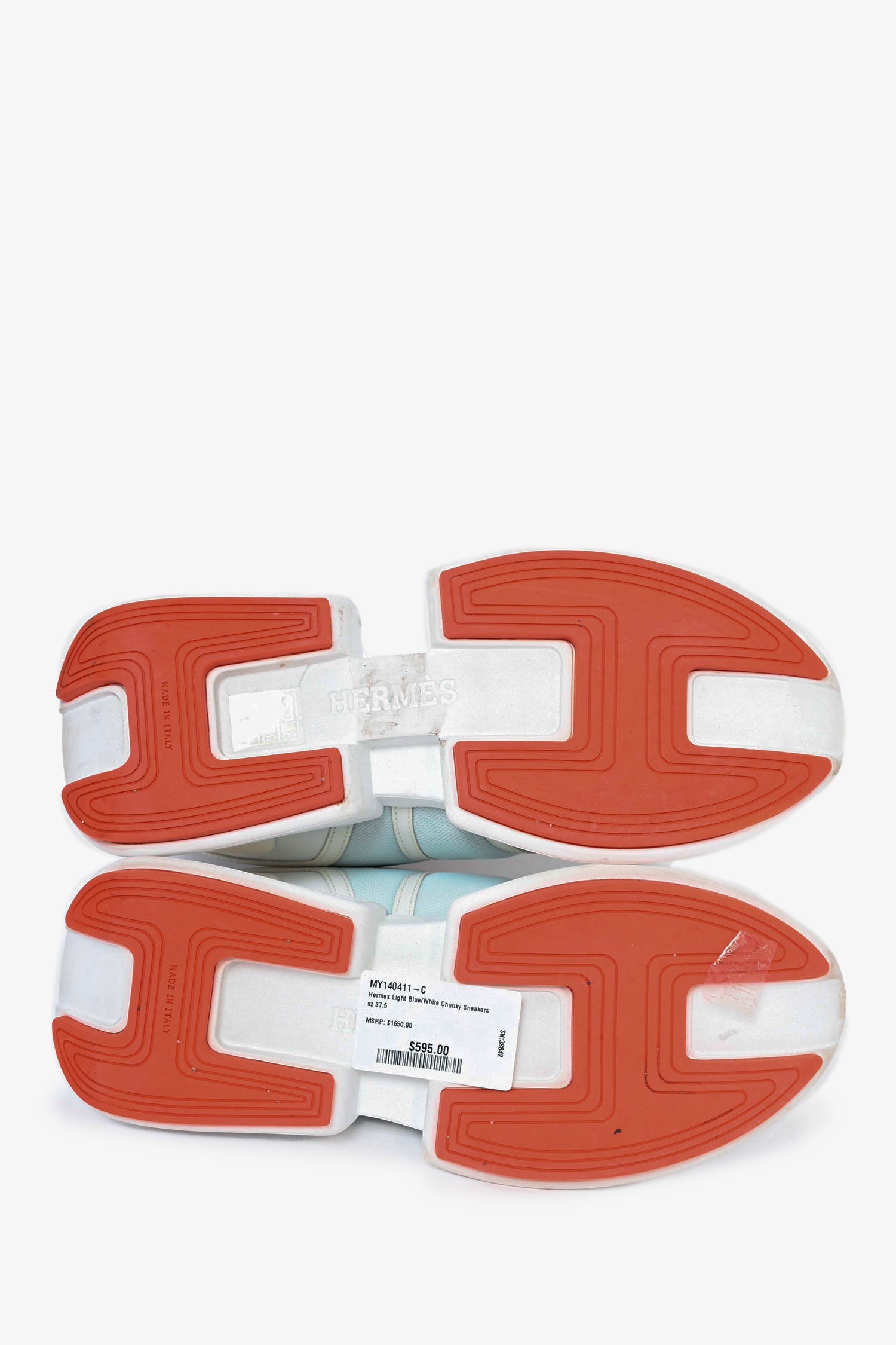 Hermès Light Blue/White Chunky Sneakers Size 37.5