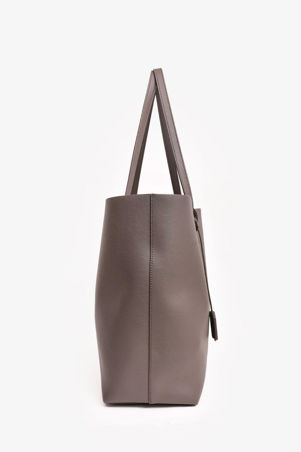 Saint Laurent 2017 Storm Grey Leather East/West 'Shopping' Tote With Pouch