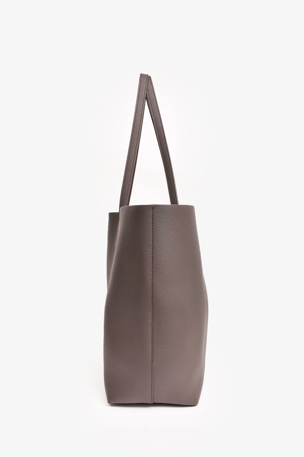 Saint Laurent 2017 Storm Grey Leather East/West 'Shopping' Tote With Pouch