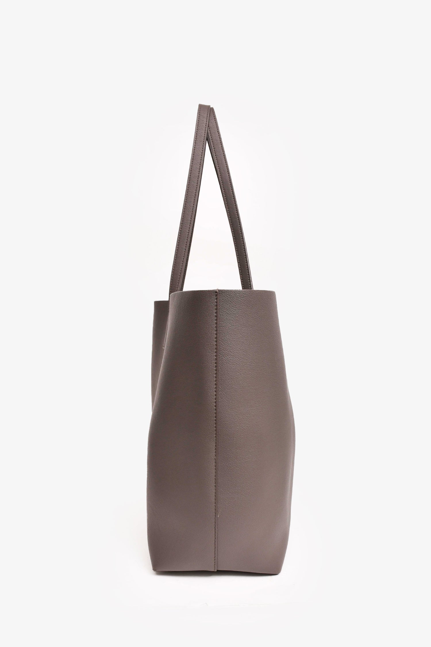 Saint Laurent 2017 Storm Grey Leather East/West 'Shopping' Tote With Pouch