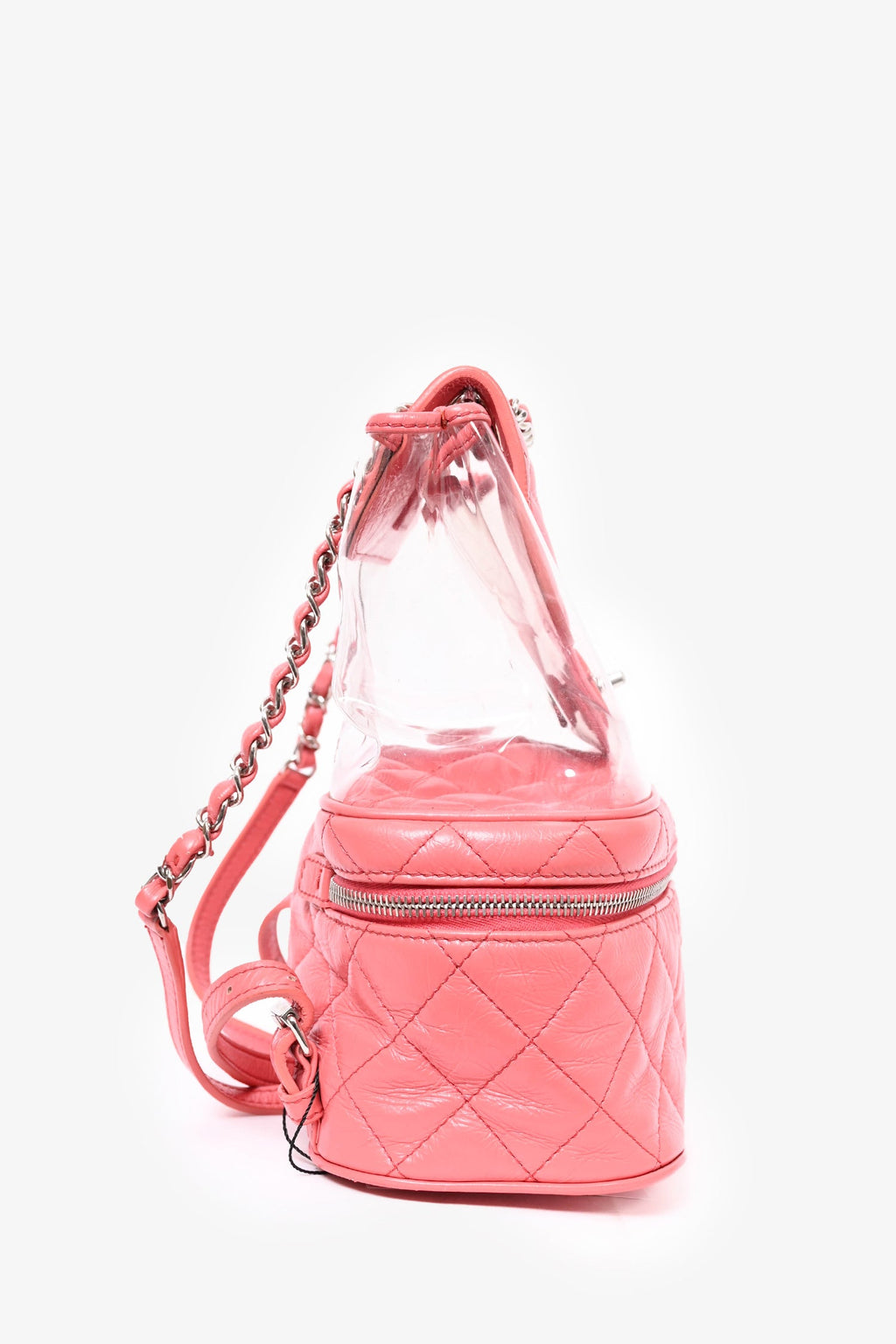 Pre-Loved Chanel™ 2018 Pink Calfskin Leather/PVC 'Aquarium' Backpack