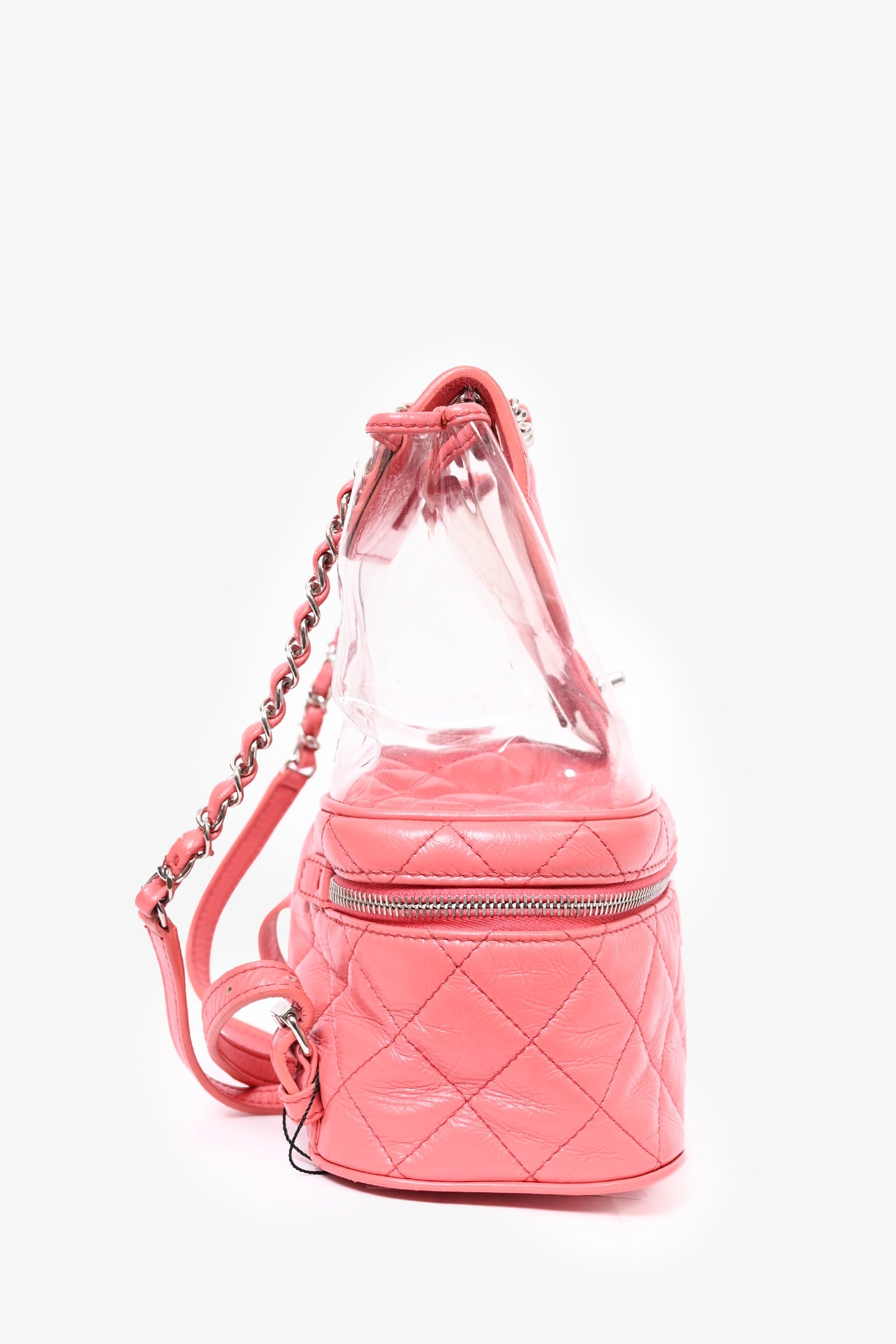Pre-Loved Chanel™ 2018 Pink Calfskin Leather/PVC 'Aquarium' Backpack