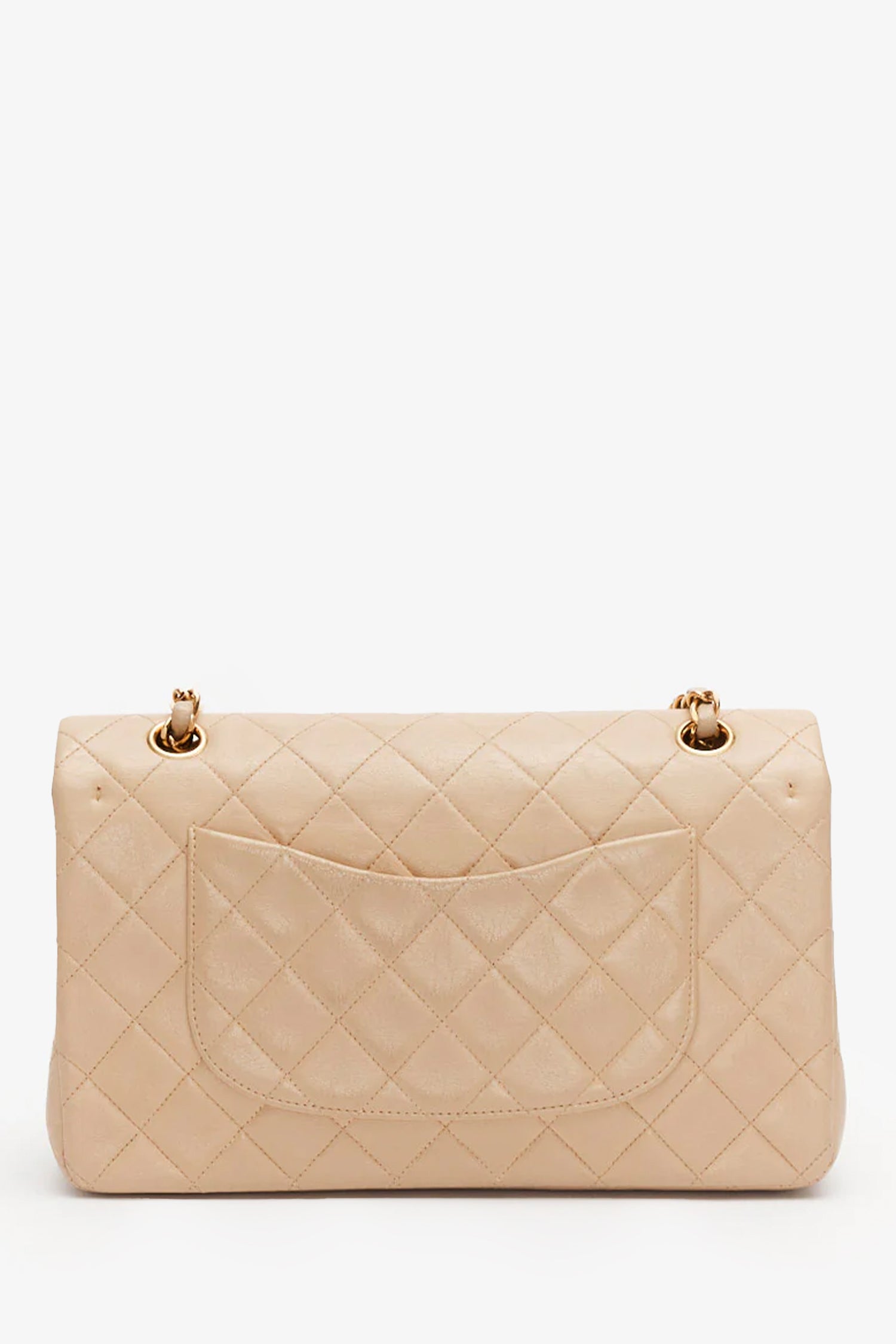 Pre-Loved Chanel™ Vintage Beige Lambskin Medium Classic Double Flap