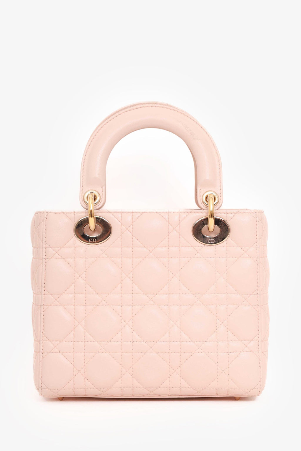 Christian Dior Light Pink Lambskin Small Lady Dior Top Handle