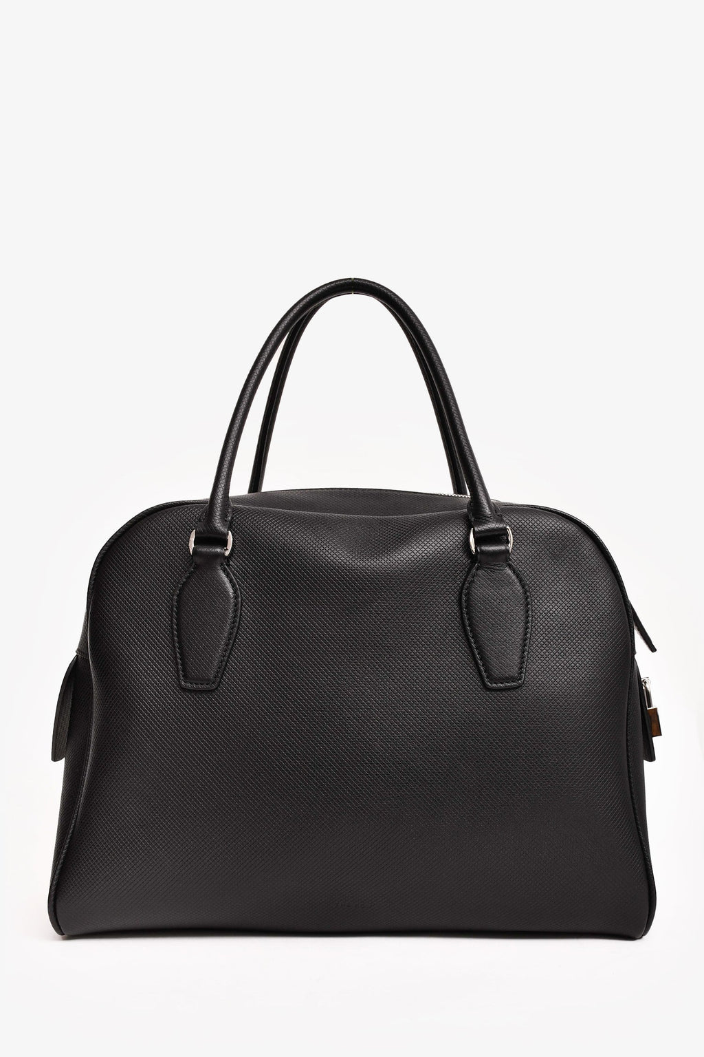 The Row Black Deerskin Leather 'India 12.00' Top Handle Bag