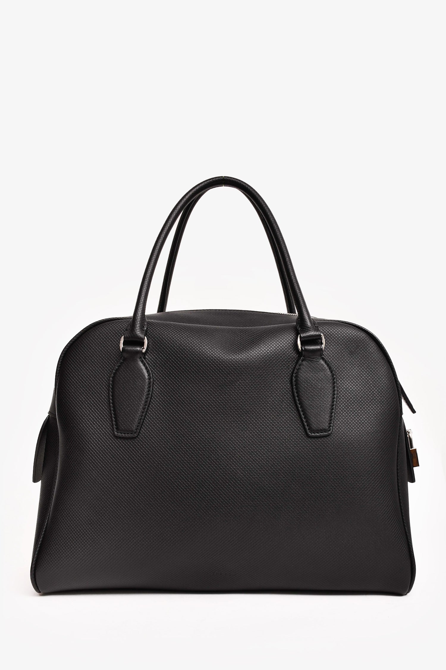 The Row Black Deerskin Leather 'India 12.00' Top Handle Bag